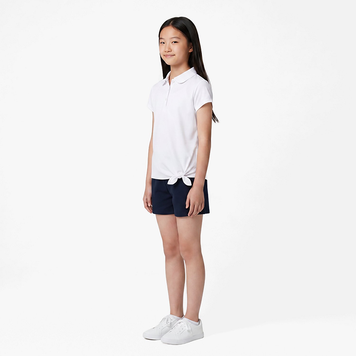 Nautica Girls' Performance Tie Front Plus Size Polo Shirt - view number 4