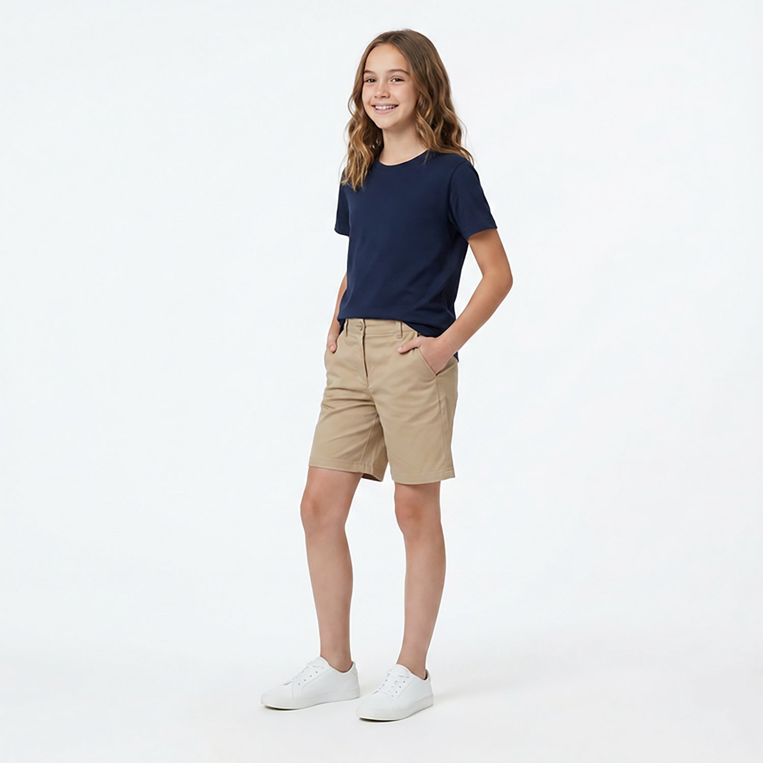 Nautica Girls' Sateen Bermuda Plus Shorts