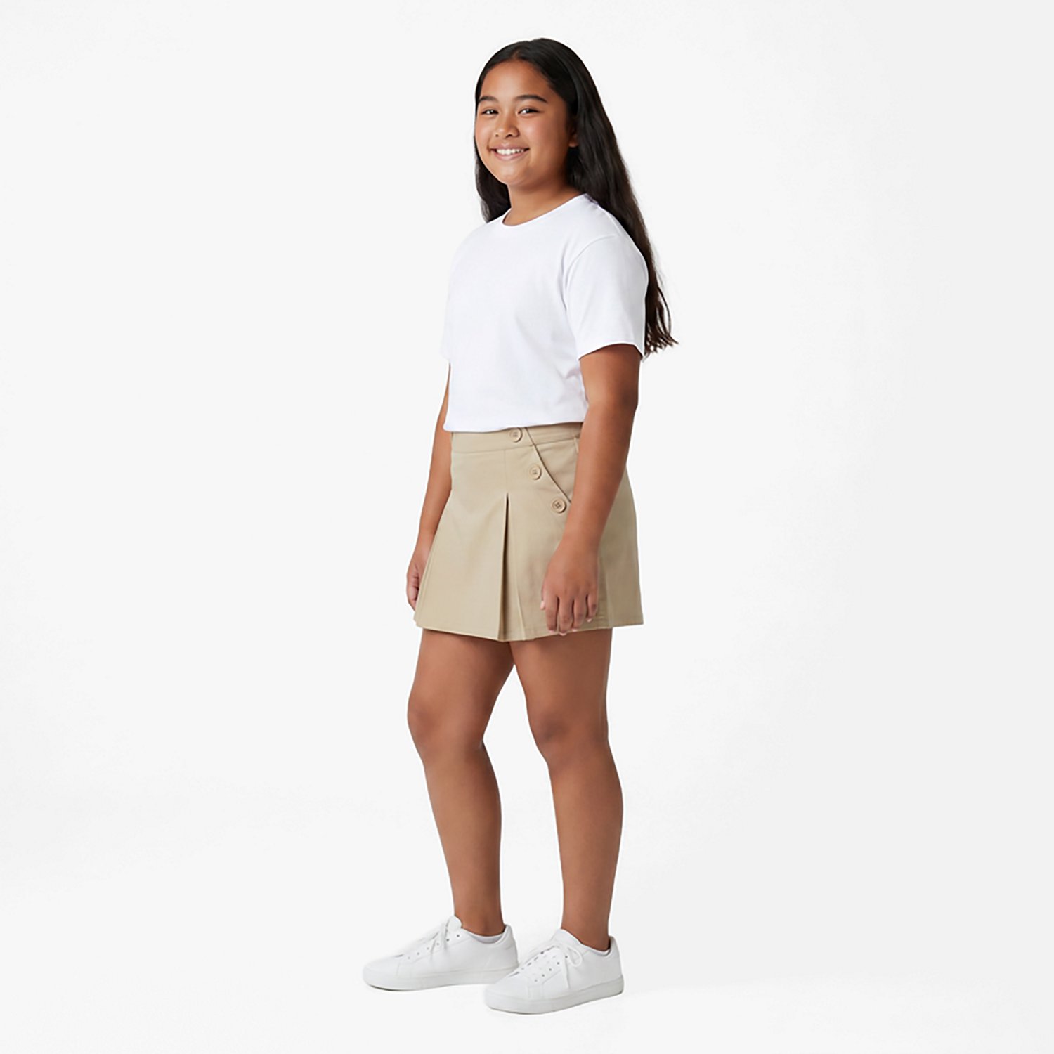 Nautica Girls' Stretch Poplin Plus Scooter Skort