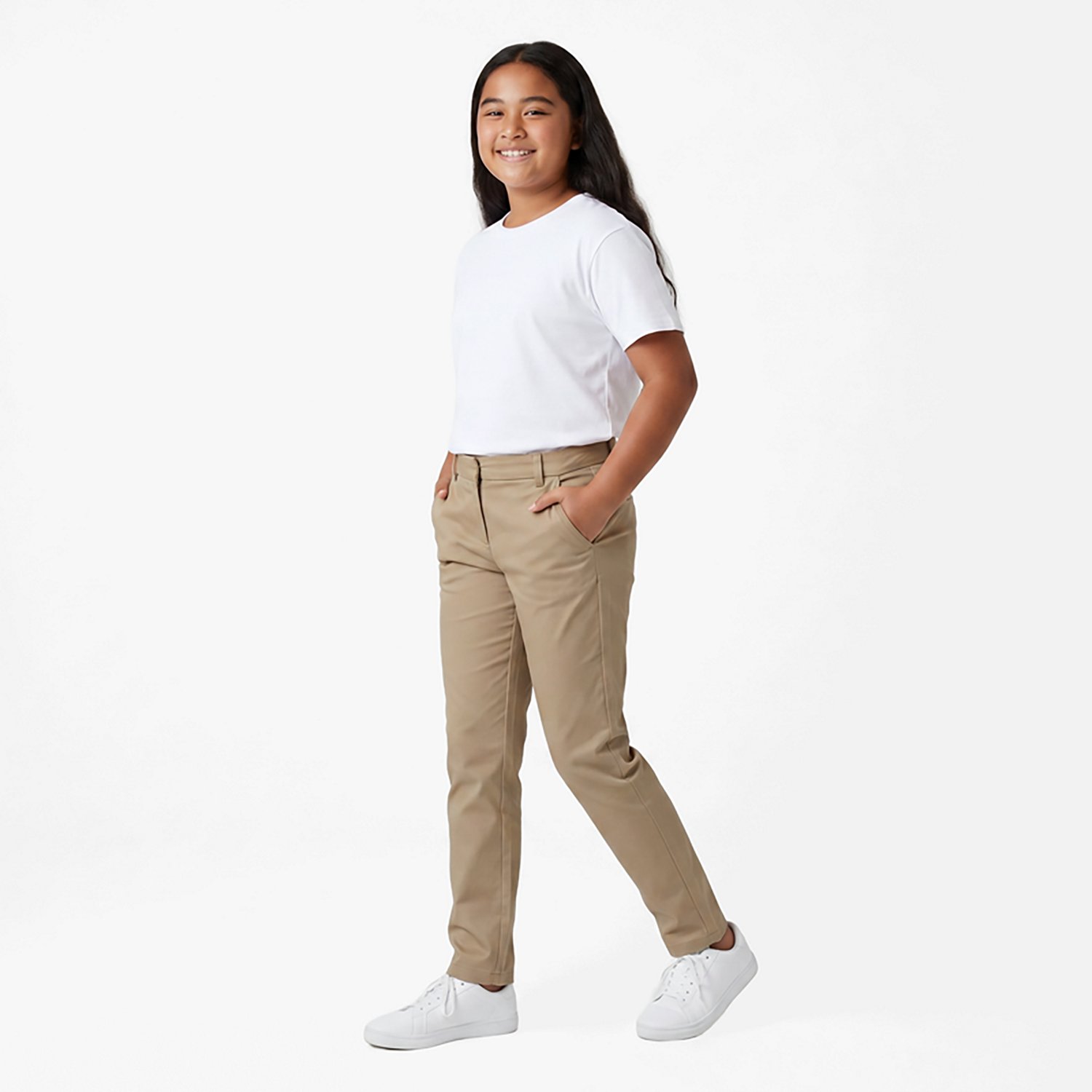 Nautica Girls' Stretch Twill Plus Size Skinny Pants - view number 3