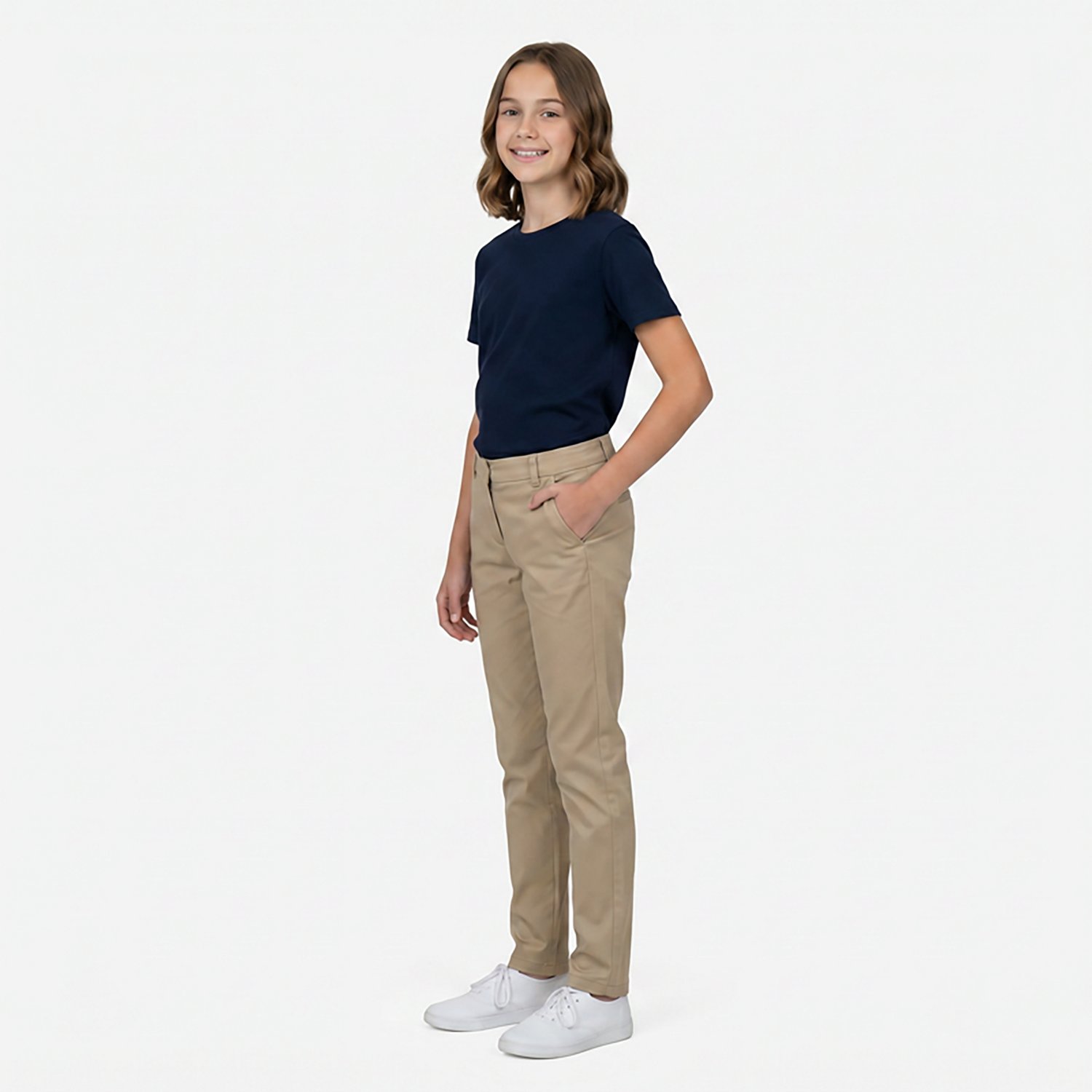 Nautica Girls' 7-16 Stretch Twill Pants - view number 2