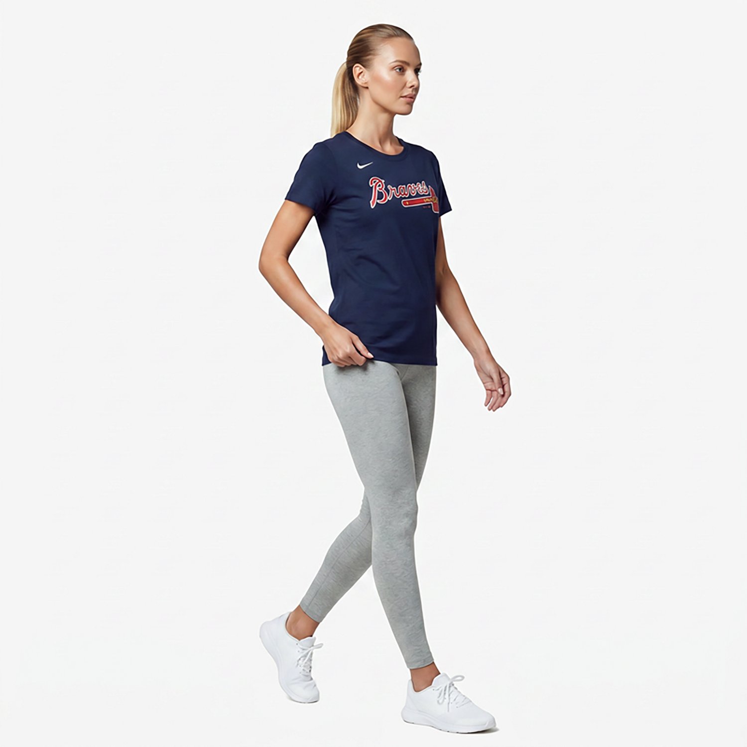 Nike Women’s Atlanta Braves Fuse Wordmark Graphic T-shirt - view number 3