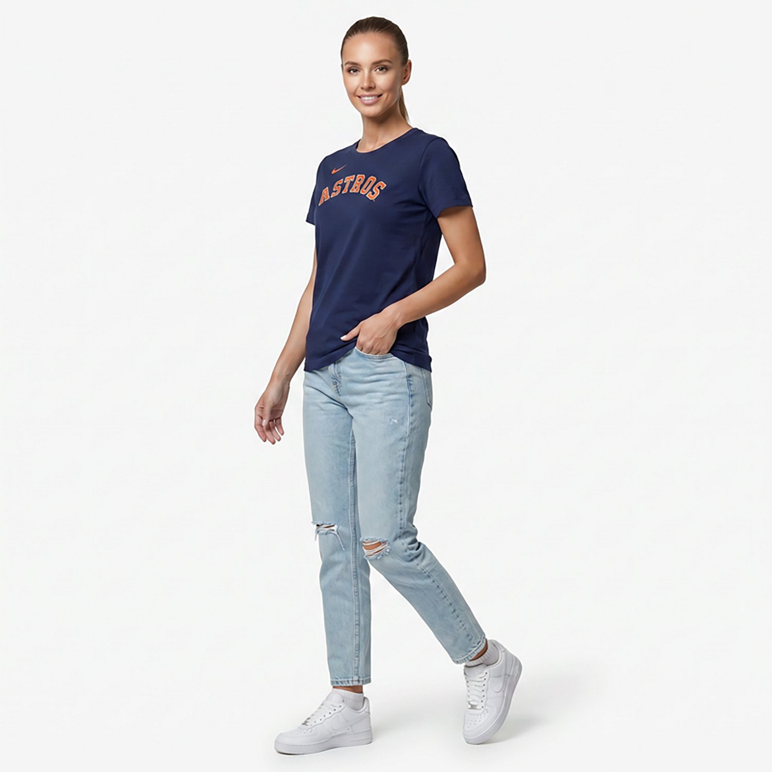 Nike Women’s Houston Astros Fuse Wordmark Graphic T-shirt - view number 2