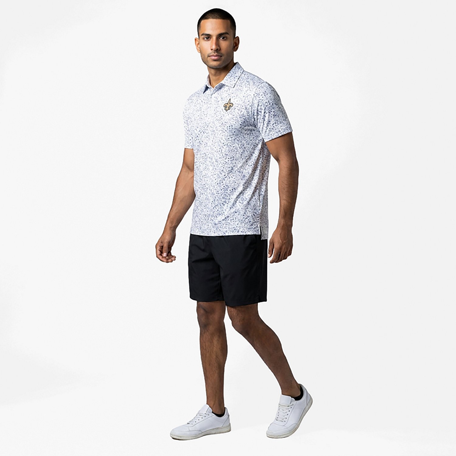Antigua Men's New Orleans Saints Motion Short Sleeve Polo Shirt - view number 3