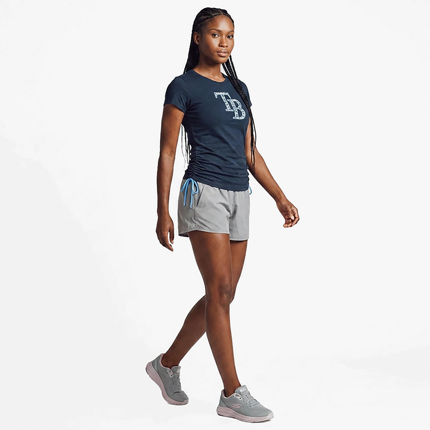 New Era Women's Tampa Bay Rays Short Sleeve Ruched Side T-shirt - view number 3