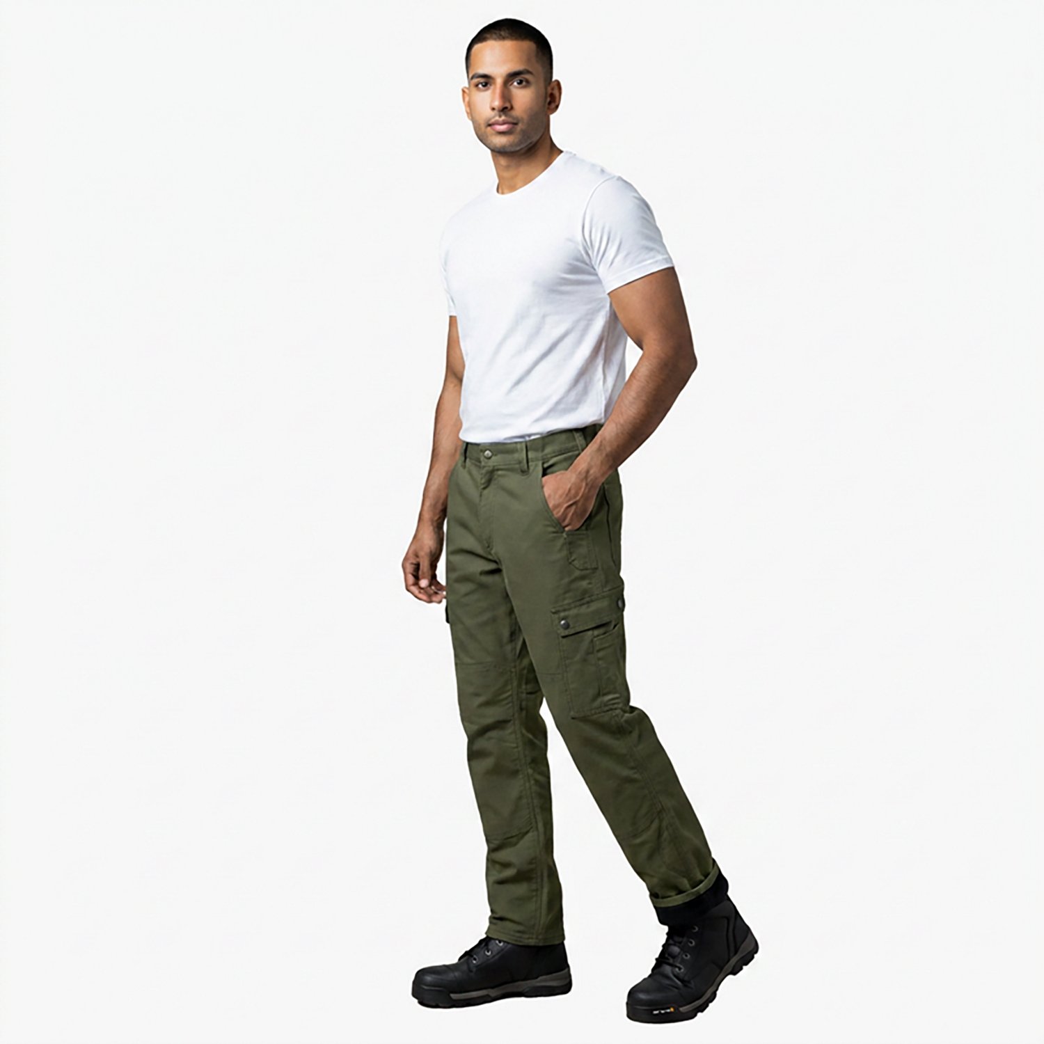 Carhartt Men's Relaxed Fit Rigged Flex Fleece-Lined Ripstop Cargo Work Pants - view number 4
