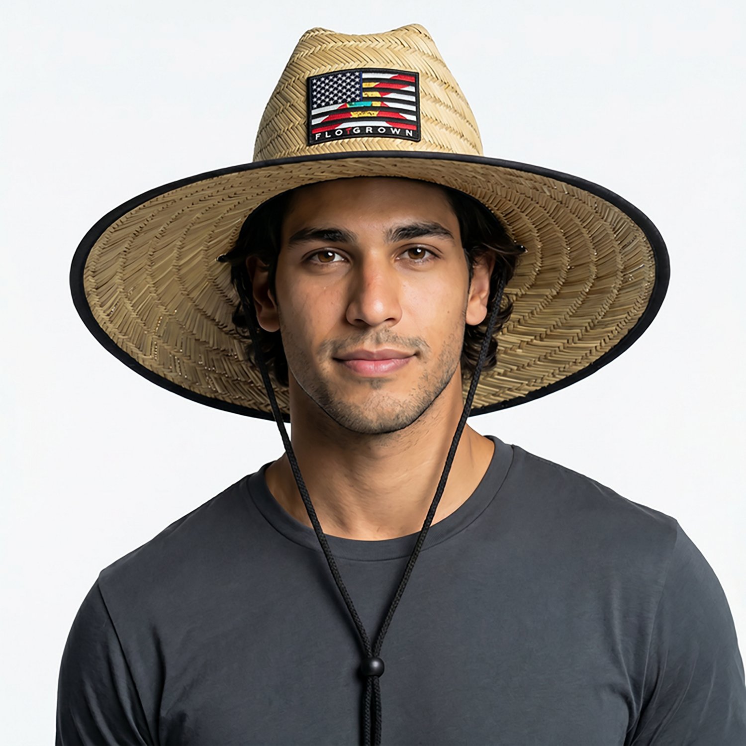 FLOGROWN Men's Flag Mashup Straw Hat                                                                                             - view number 3