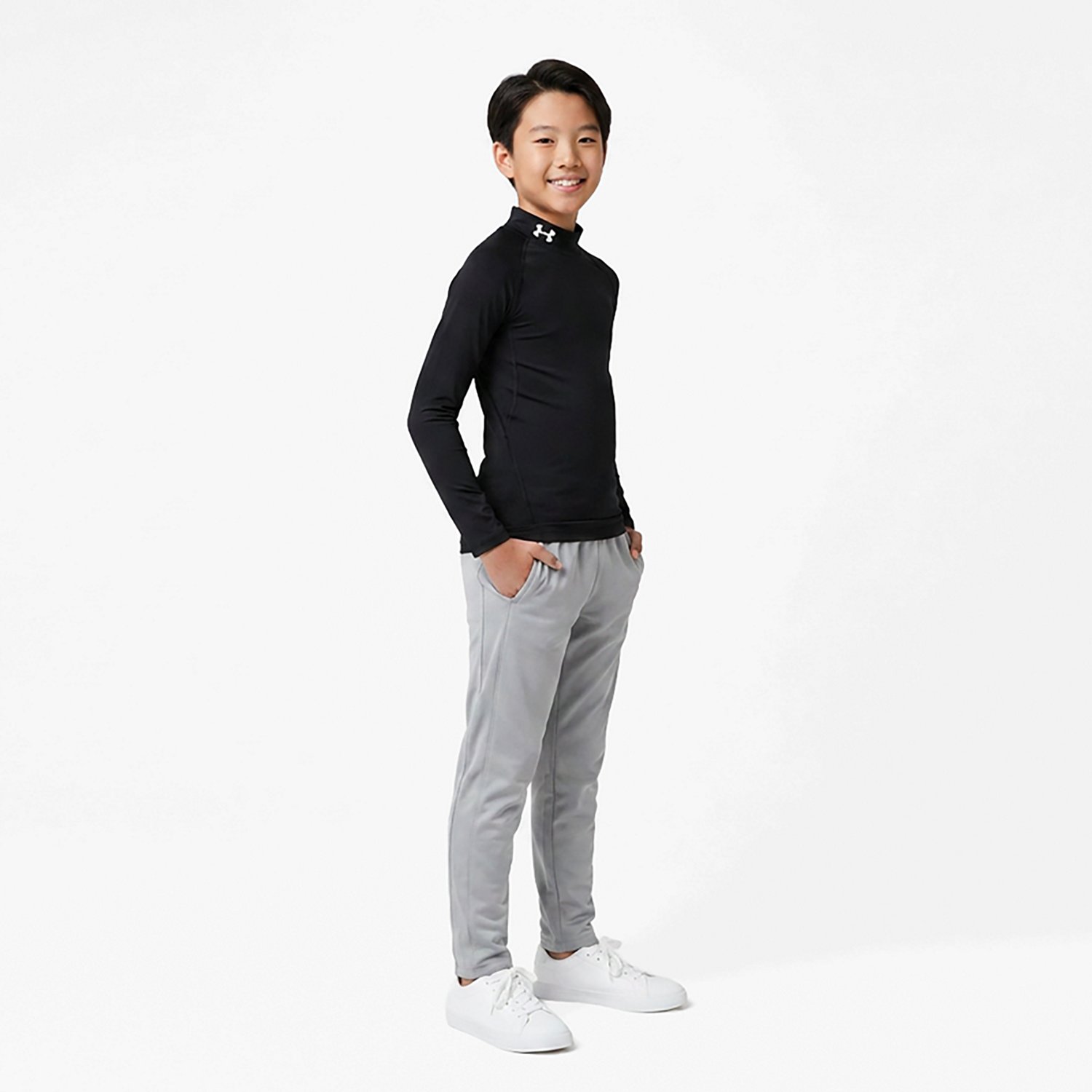 Under Armour Boys' HeatGear Mock Neck Long Sleeve T-shirt