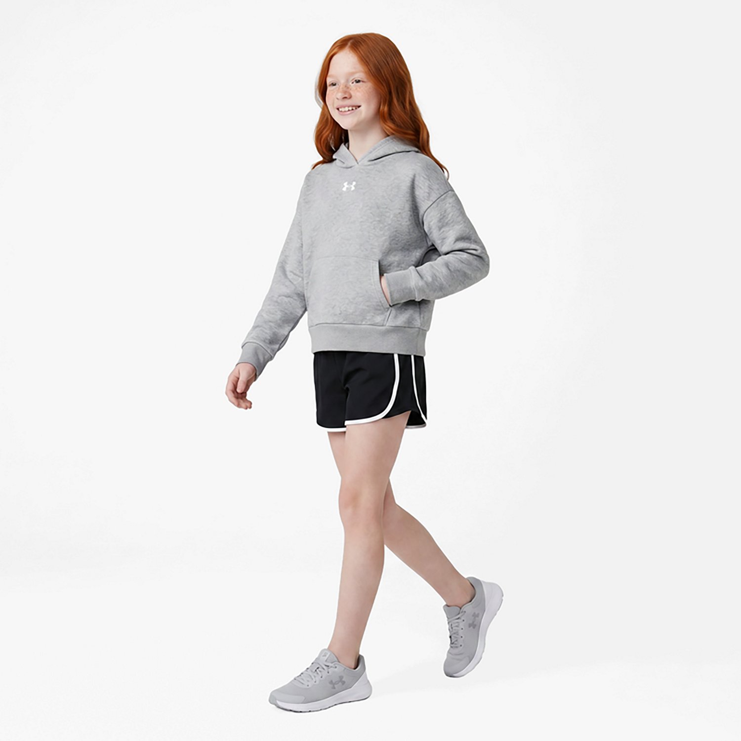 Under Armour Girls' Rival Fleece Crop Hoodie - view number 3