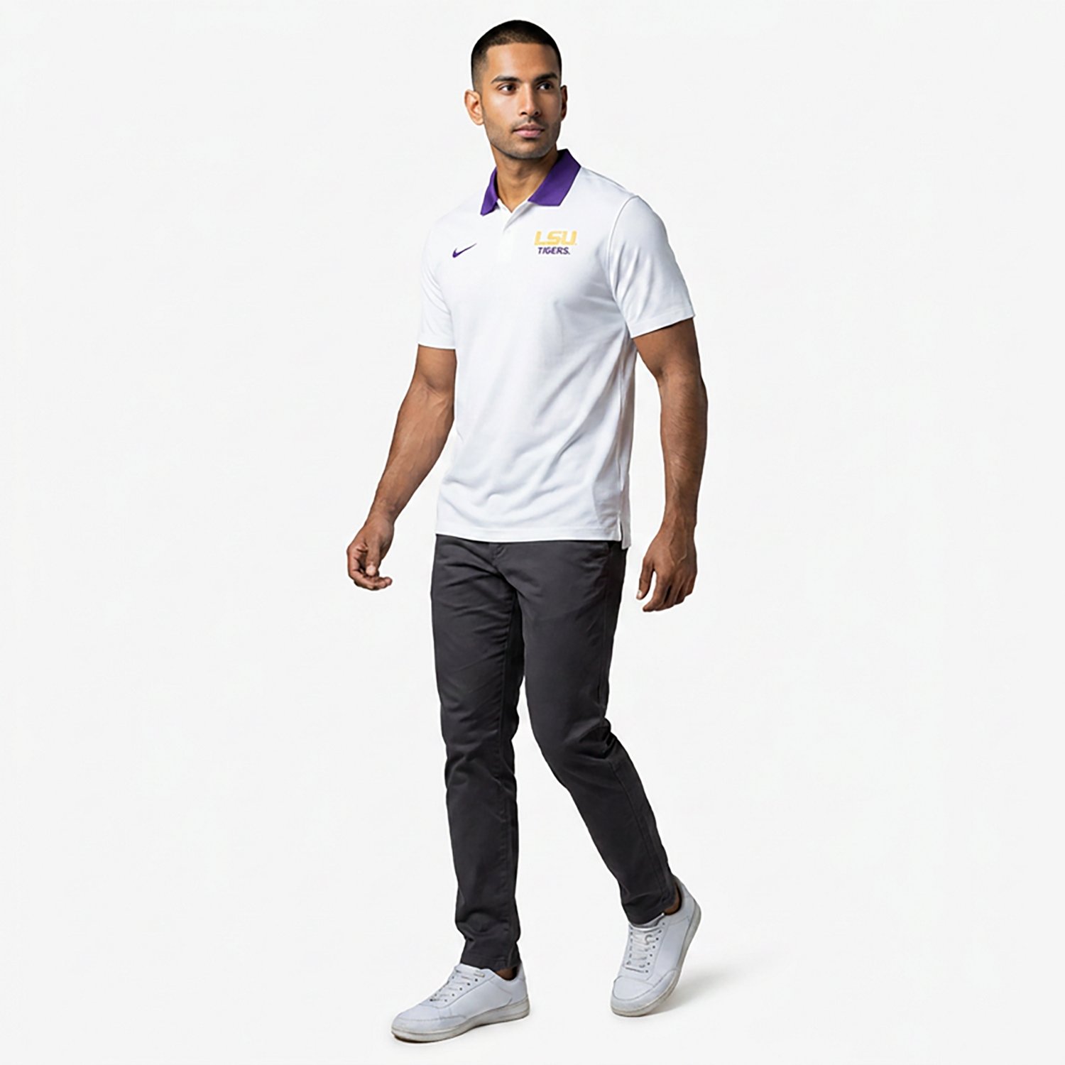 Nike Men's LSU Cotton Legacy Club Polo Shirt - view number 2