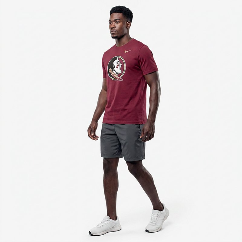 Nike Men's Florida State Seminoles Maroon Core Cotton Logo T-Shirt, XL, Red