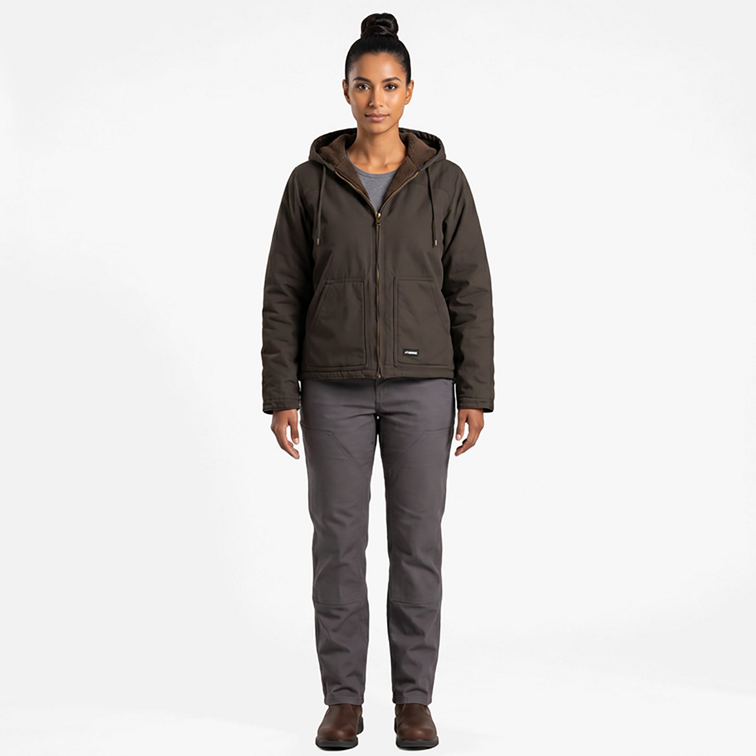 Berne Women's Sherpa-Lined Softstone Duck Hooded Jacket