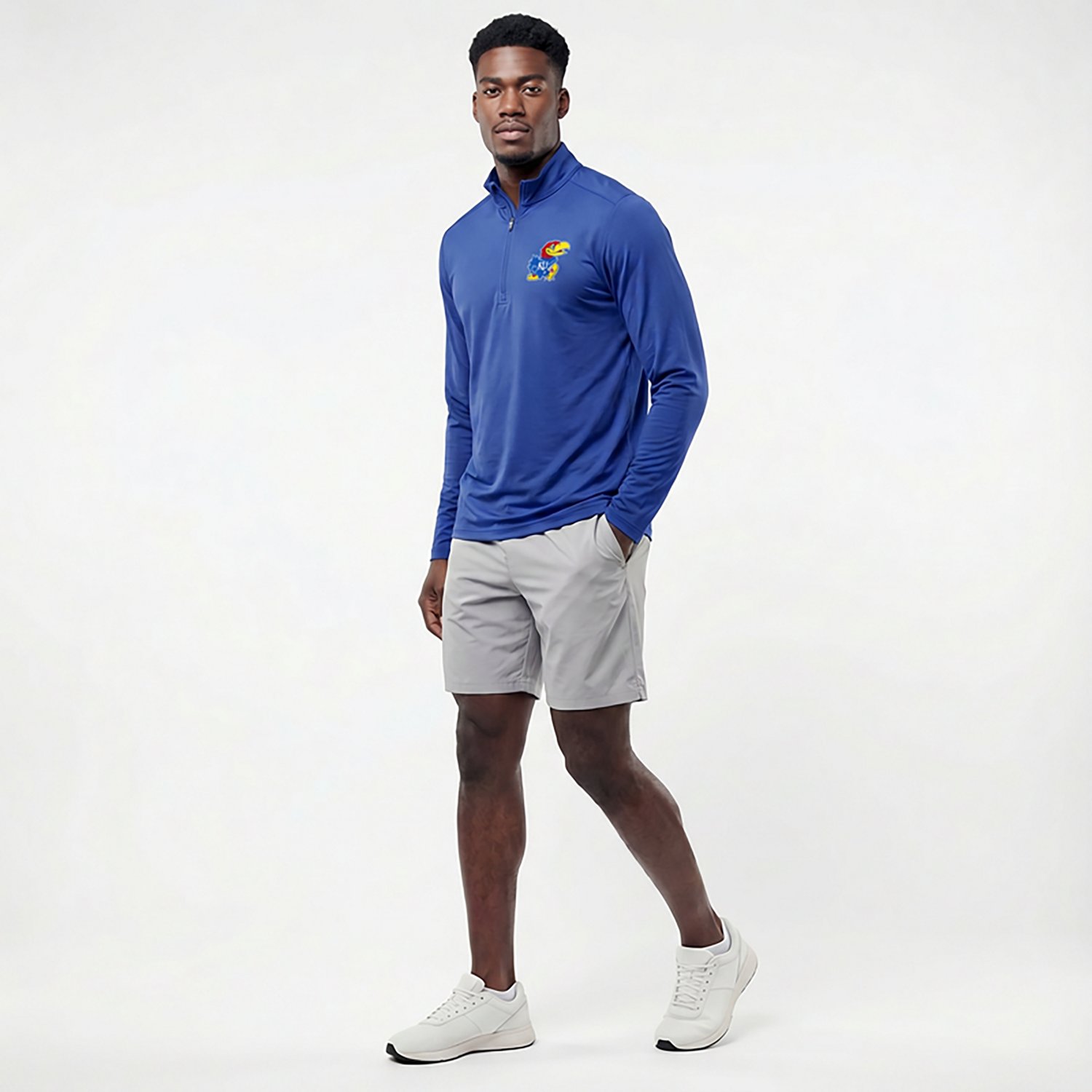 Antigua Men’s University of Kansas Tribute 1/4 Zip Pullover - view number 2