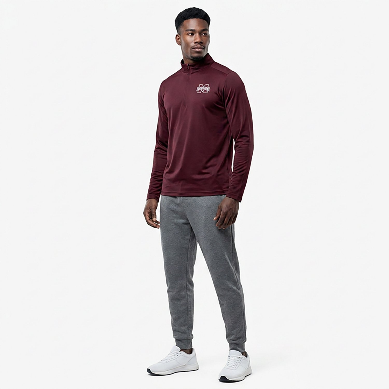 Antigua Men's Mississippi State Bulldogs Tribute Quarter Zip Pullover - view number 2