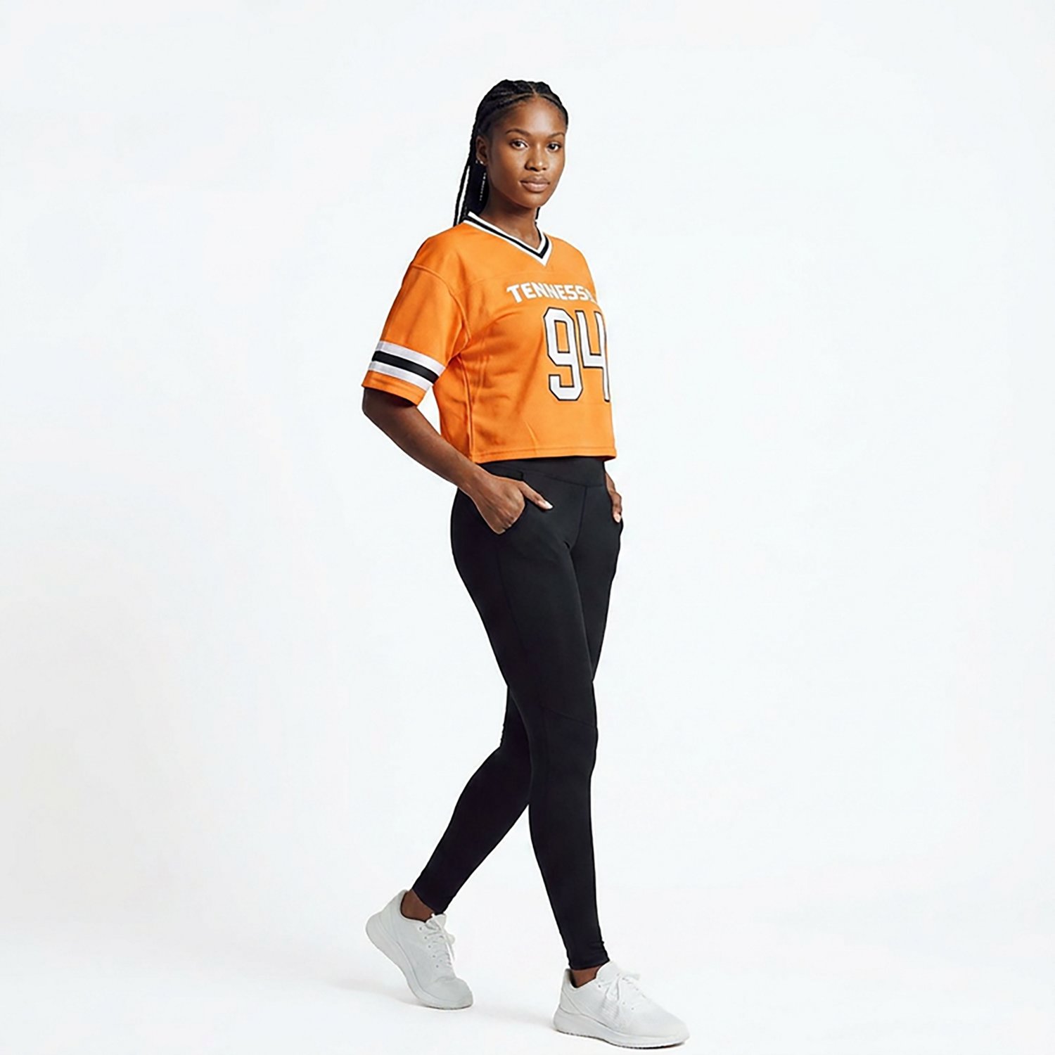 Hype and Vice Women's Tennessee Volunteers Cropped Football Jersey T-shirt