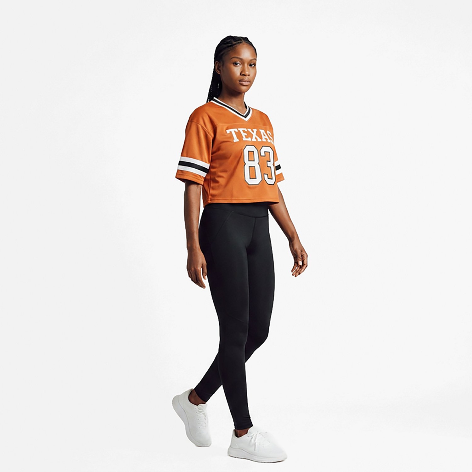 Hype and Vice Women's Texas Longhorns Cropped Football Jersey T-shirt - view number 2