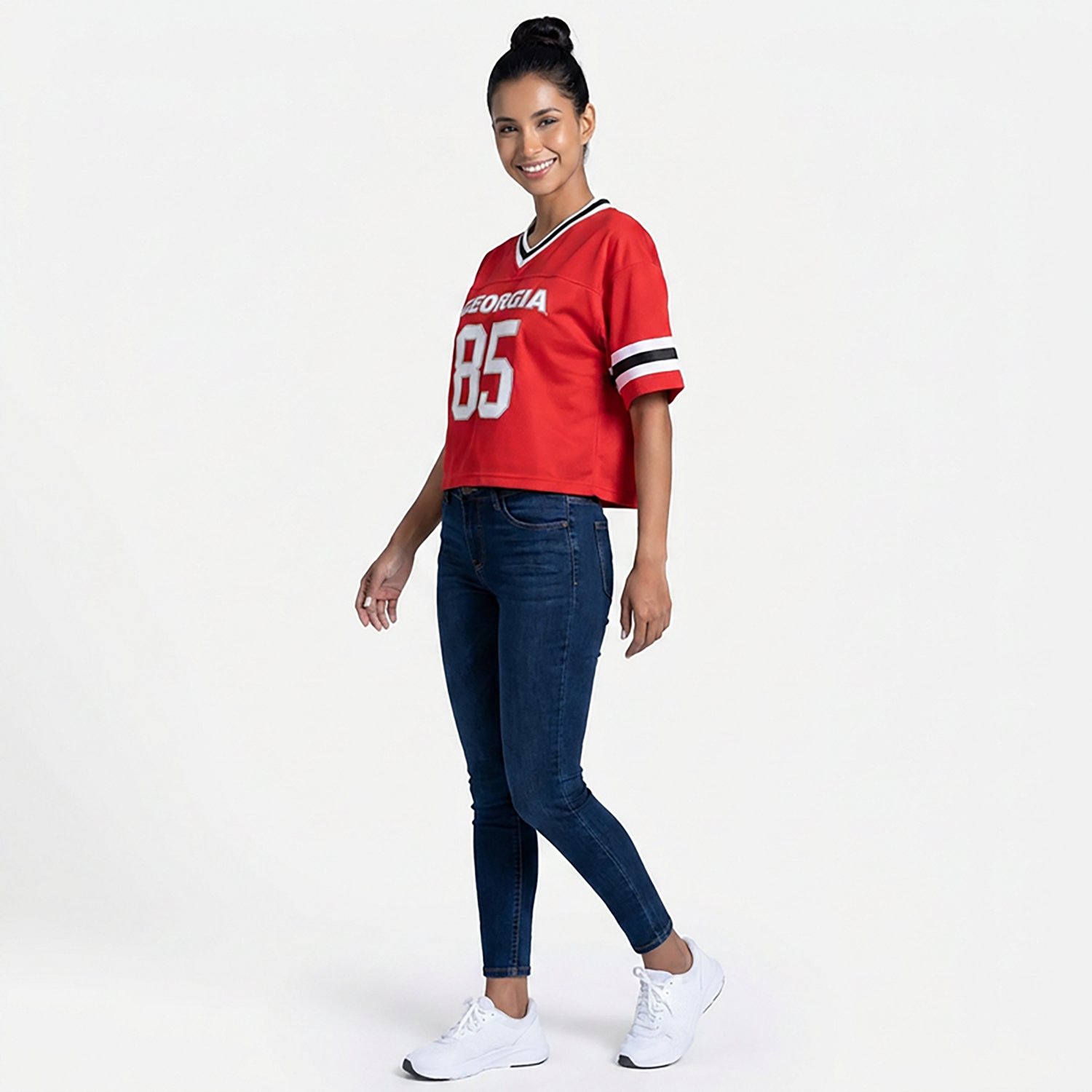 Hype and Vice Women's University of Georgia Cropped Football Jersey - view number 2