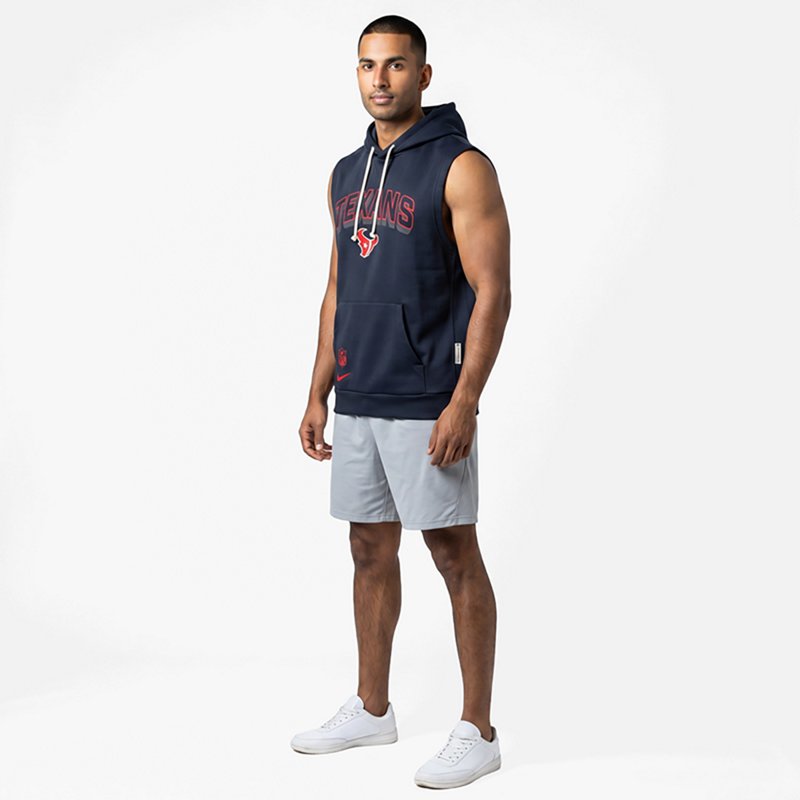 Nike Men's Houston Texans Dri-FIT Fleece Sleeveless Hoodie