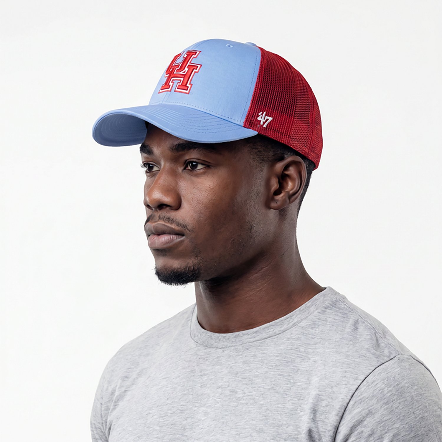 47 University of Houston Blue Primary Logo with Side Star Trucker Cap