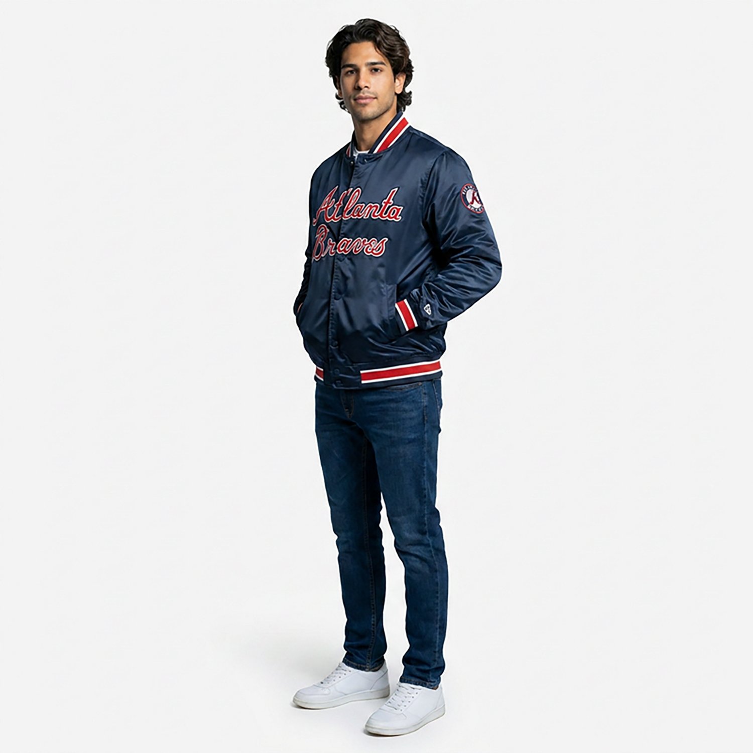 Starter Men's Atlanta Braves Closer Reversible Long Sleeve Jacket