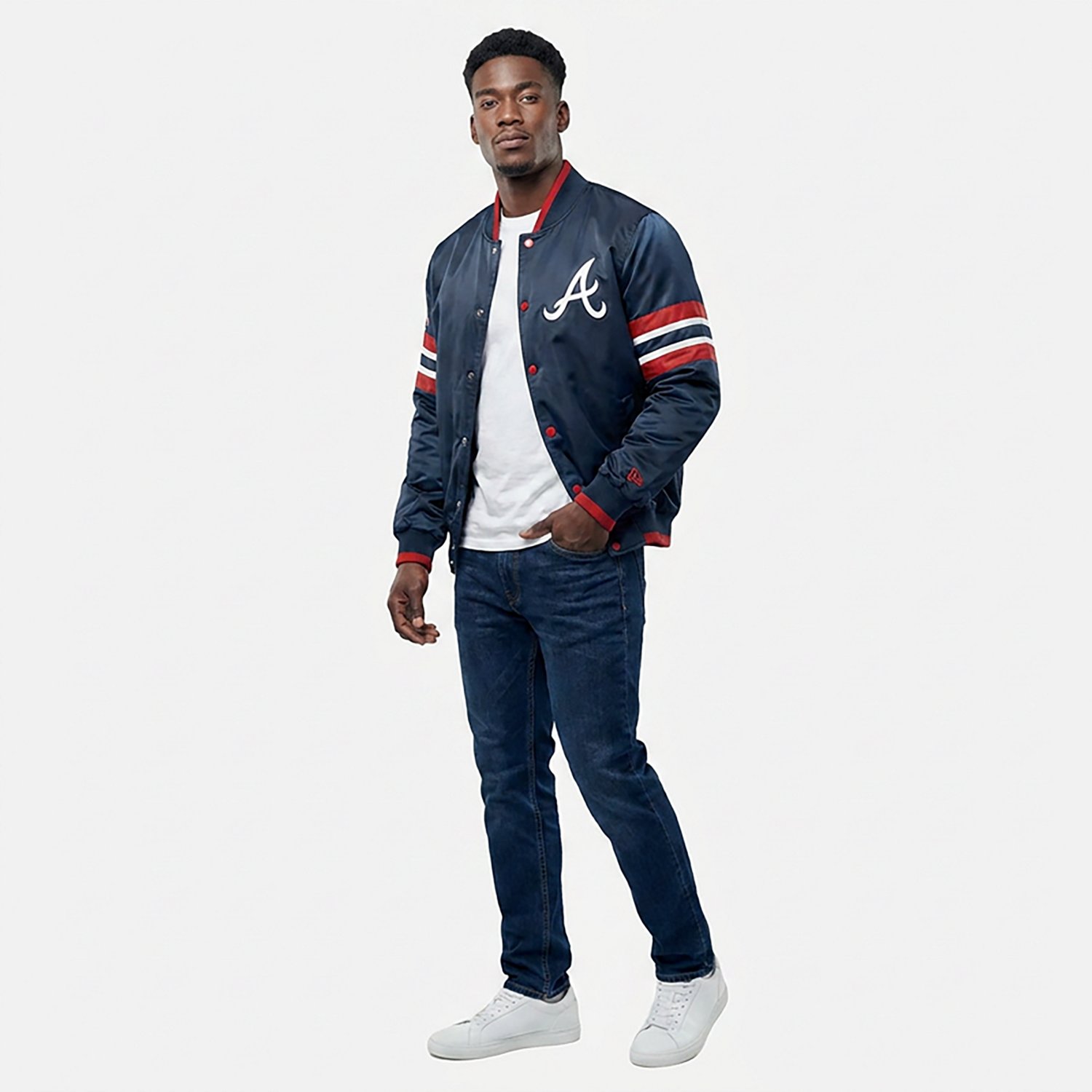 Starter Men's Atlanta Braves Scout I Varsity Long Sleeve Jacket - view number 3