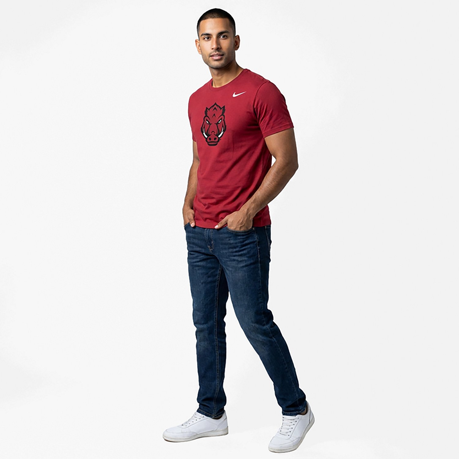 Nike Men's University of Arkansas Secondary Logo Graphic T-shirt - view number 2