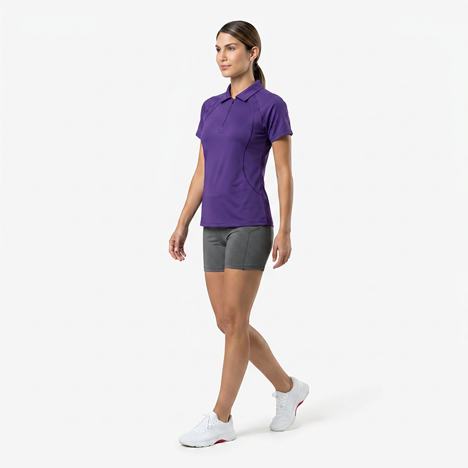 BCG Women's Tennis Piped Zip Polo Shirt - view number 3