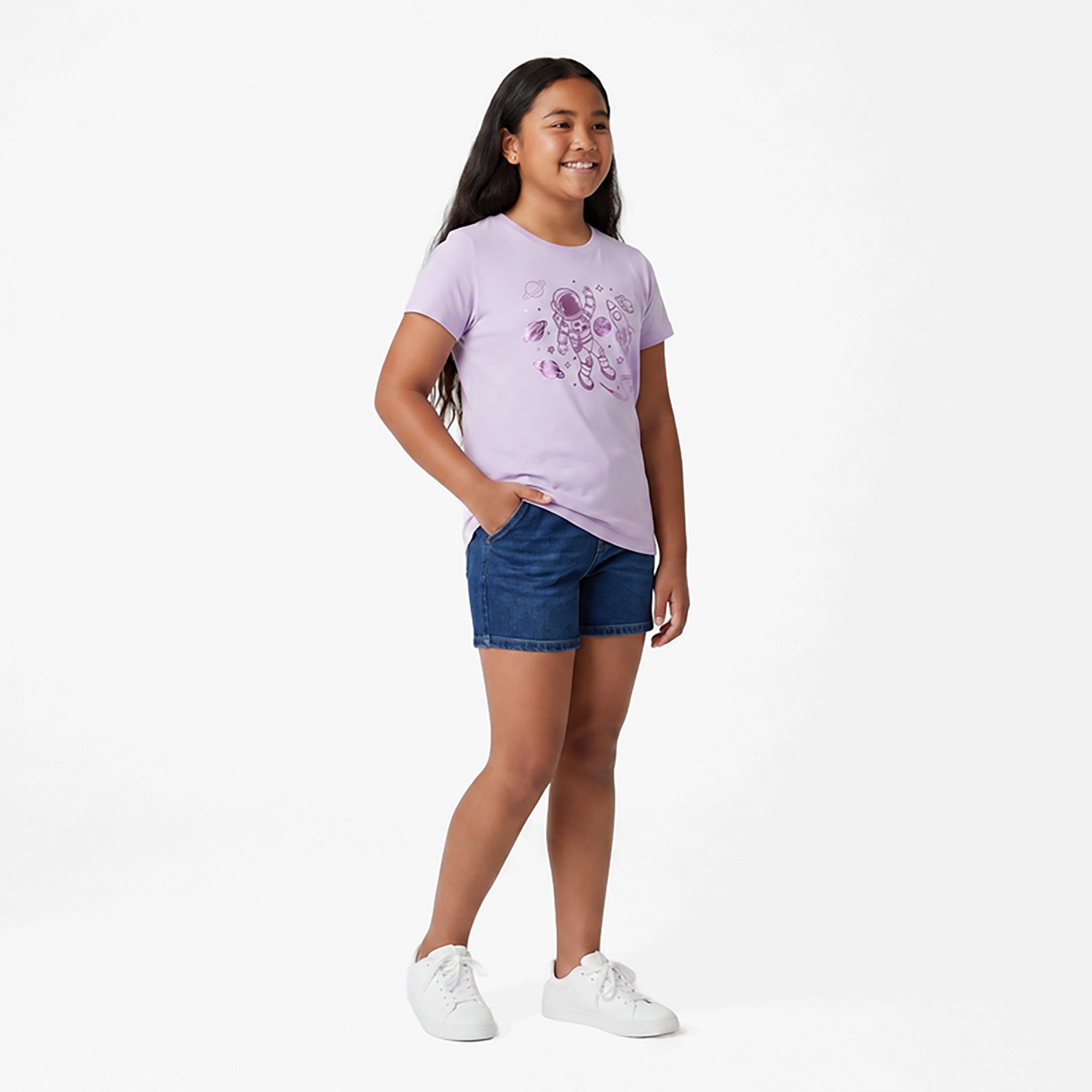BCG Girls' Lifestyle Cotton Astronaut Girlie T-shirt
