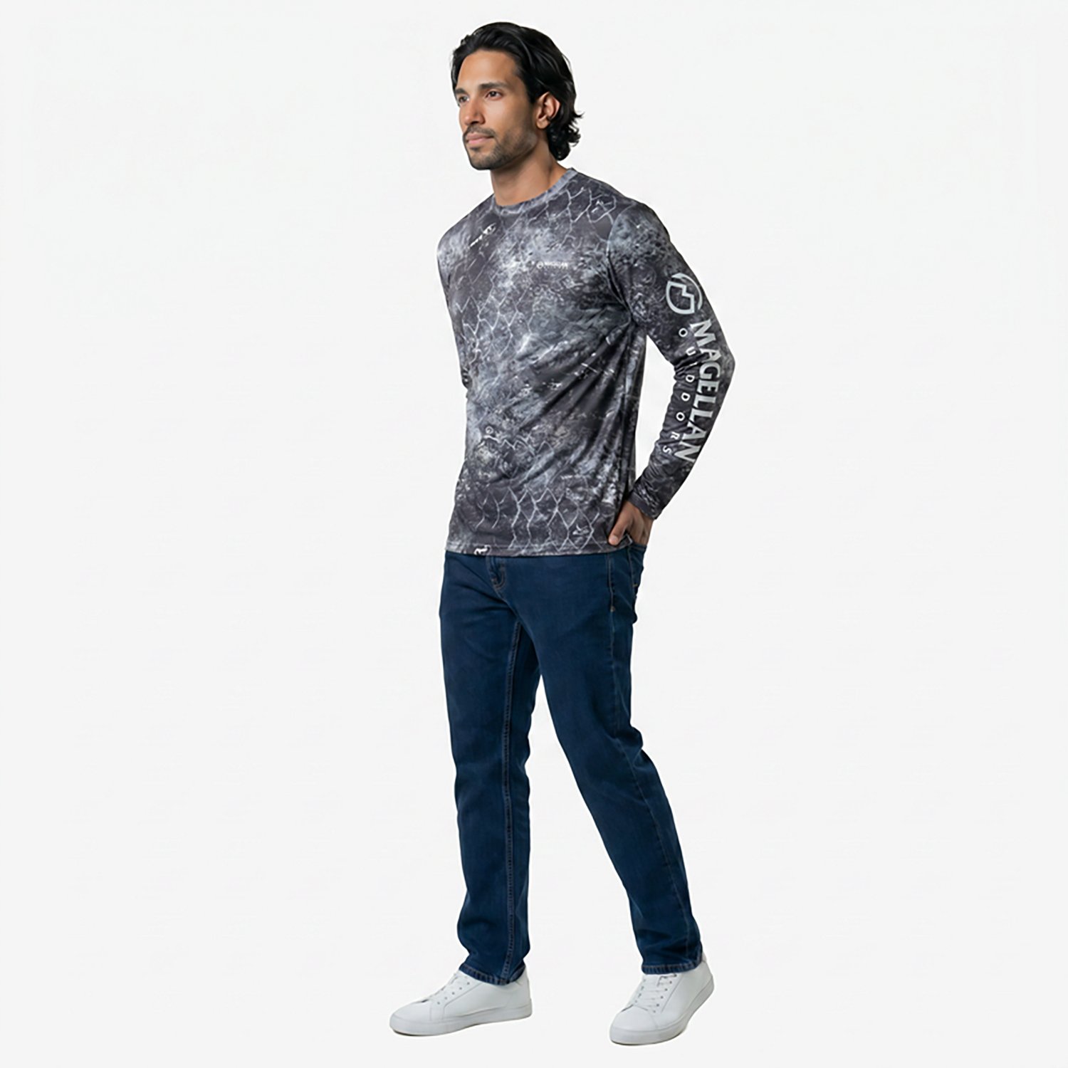 Magellan Outdoors Men's Mossy Oak Coastal Long Sleeve Crew T-shirt