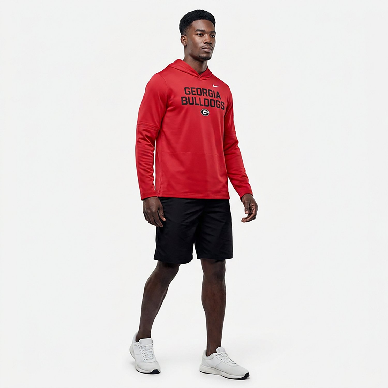 Nike Men's Georgia Dri-FIT Team Over Logo LWT Long Sleeve Hoodie Top - view number 2