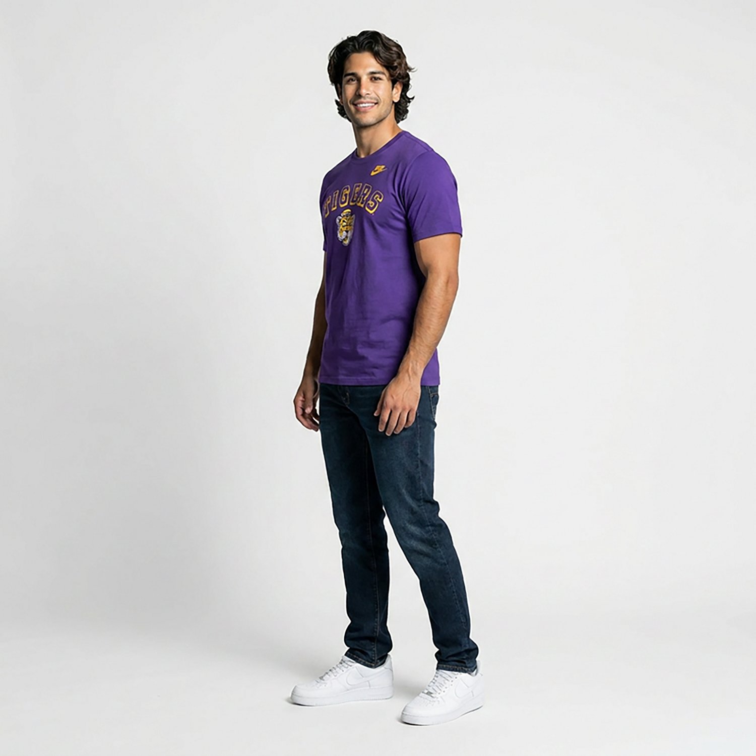 Nike Men's LSU Arch Vault Logo Legacy Football T-shirt