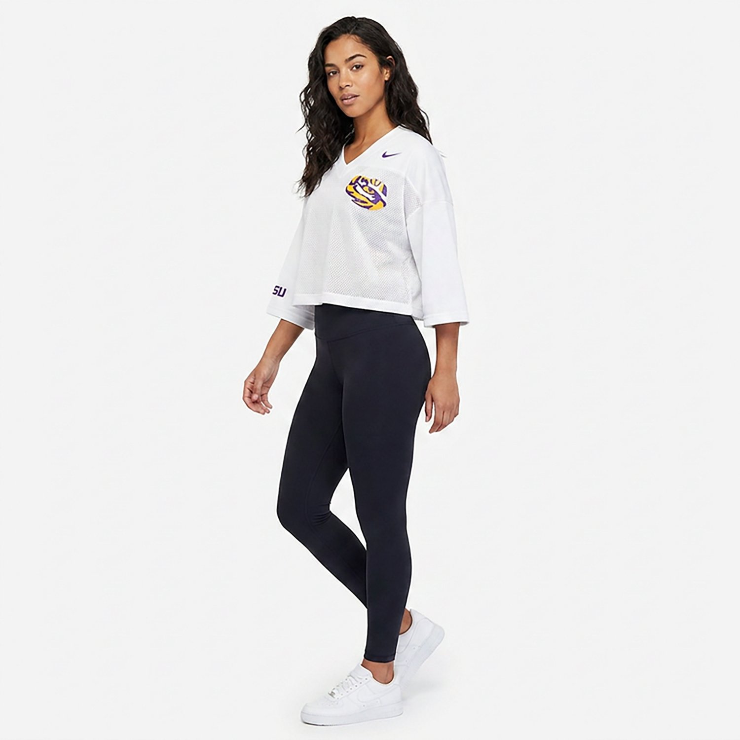 Nike Women's LSU Crop Football Jersey