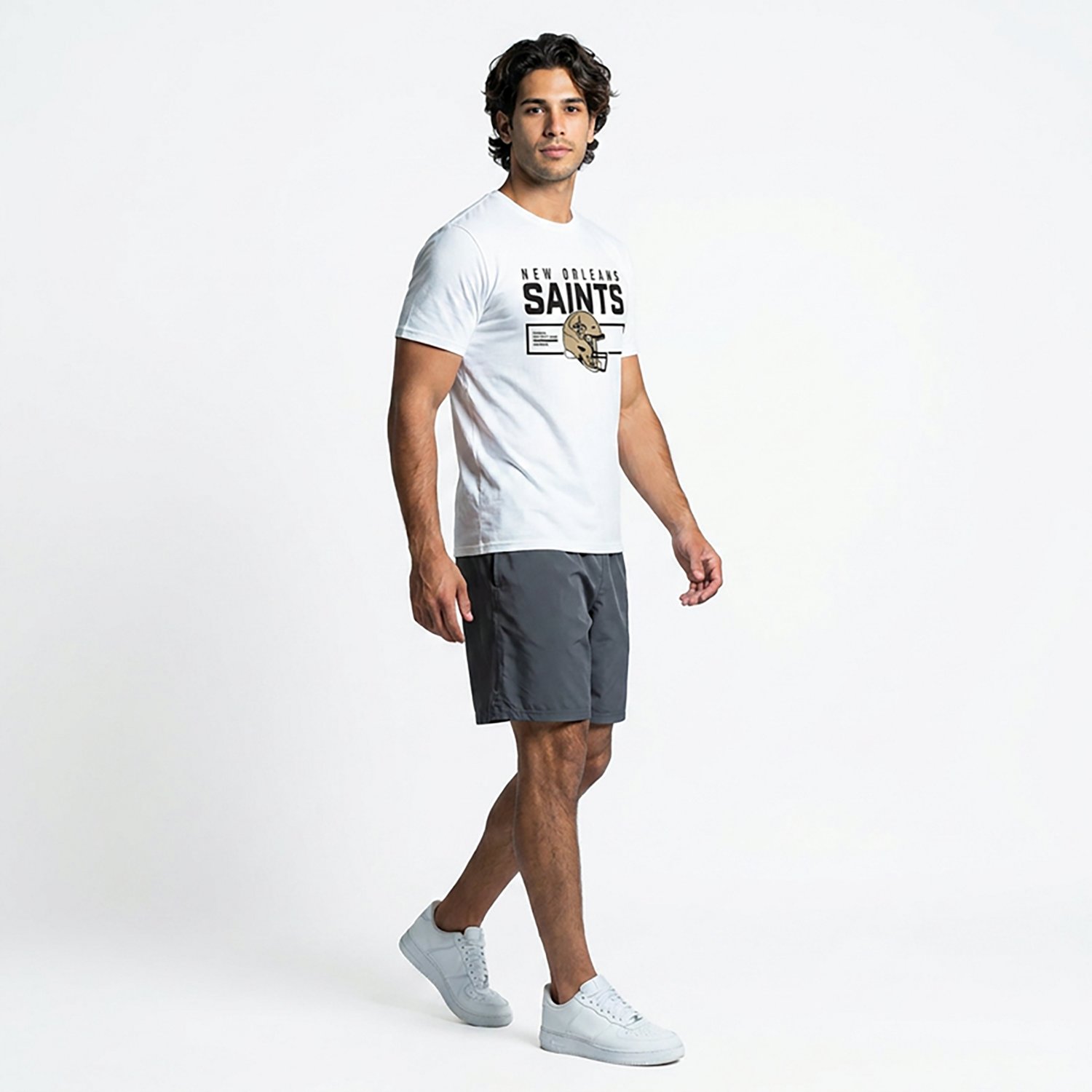 Nike Men's New Orleans Saints Helmet Essential Graphic T-shirt - view number 2