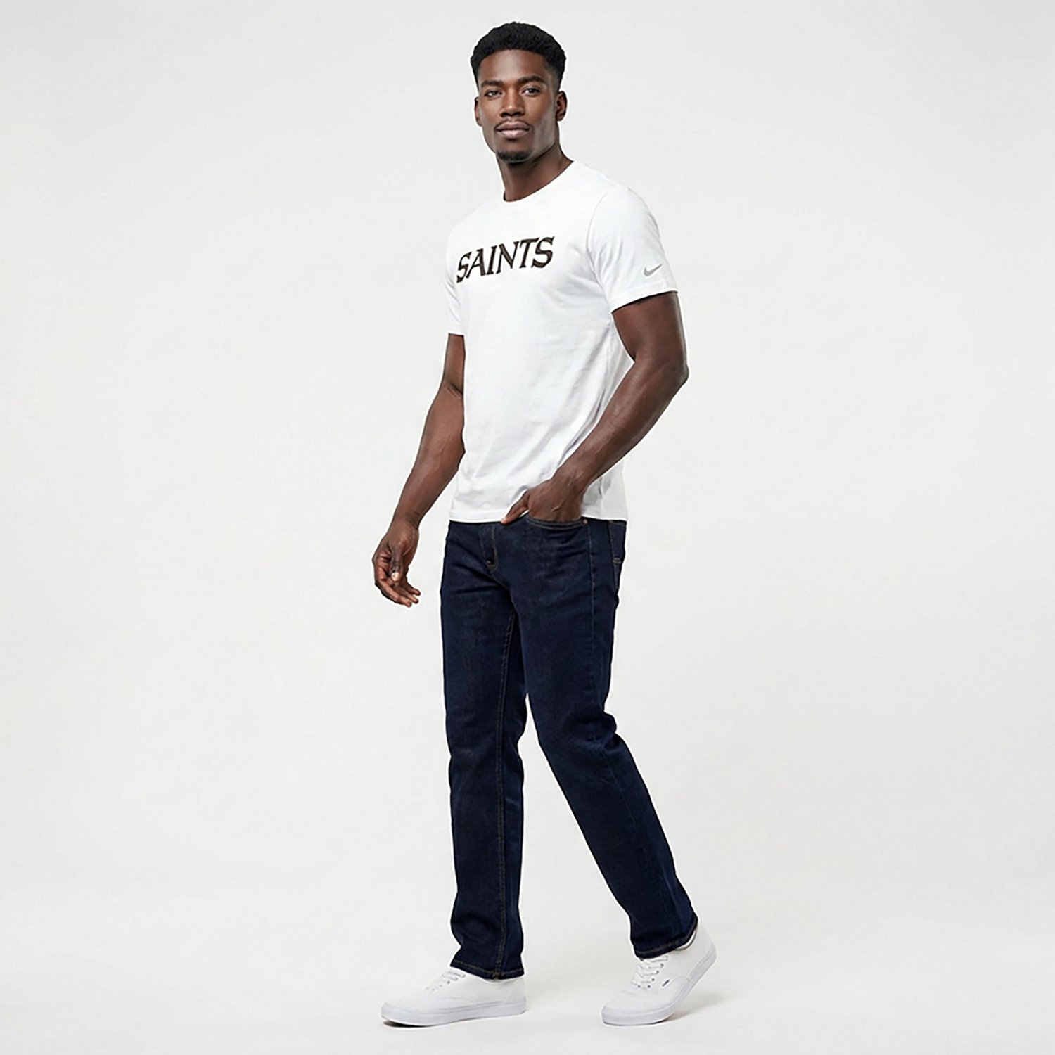 Nike Men's New Orleans Saints Wordmark Essential Graphic T-shirt - view number 2