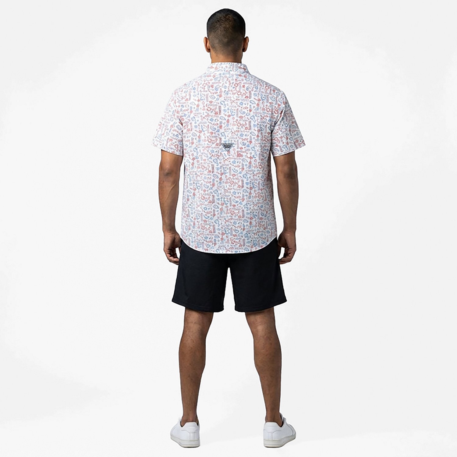 Columbia Sportswear Men's Texas Rangers Fish Fan Print Super Slack Tide Short Sleeve Shirt - view number 4
