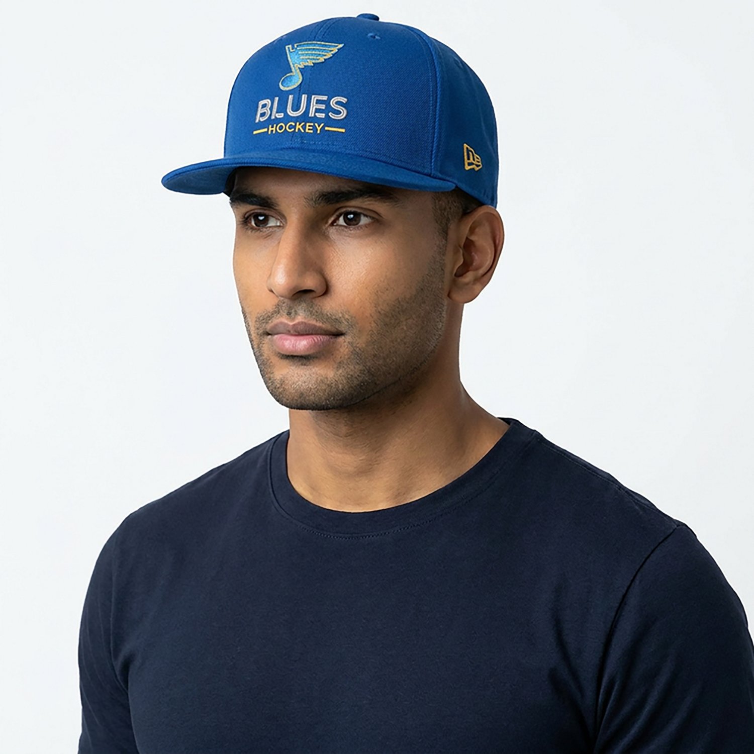 Fanatics Men's Blues Rink Flat Brim Structured Square Visor Adjustable Cap - view number 3
