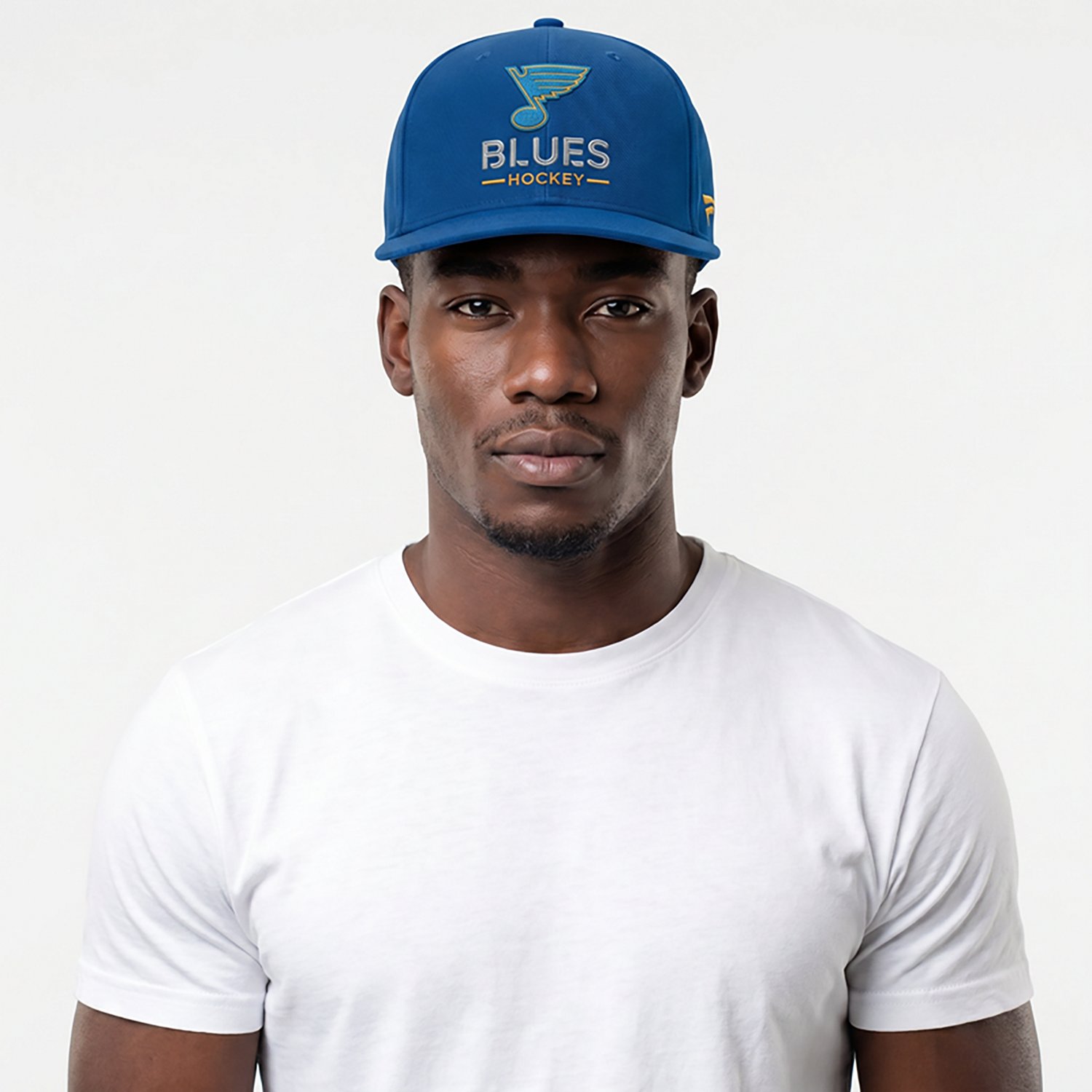 Fanatics Men's Blues Rink Flat Brim Structured Square Visor Adjustable Cap - view number 4