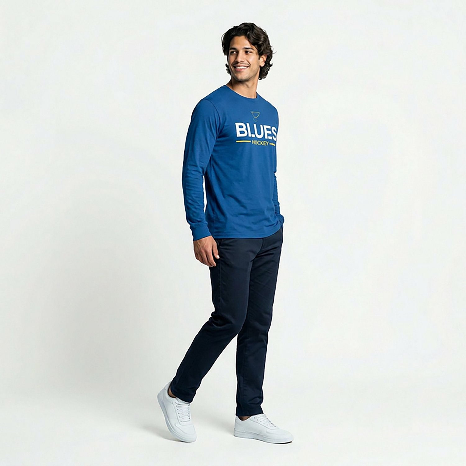Fanatics Men's Blues Authentic Pro Primary Long Sleeve T-shirt - view number 3