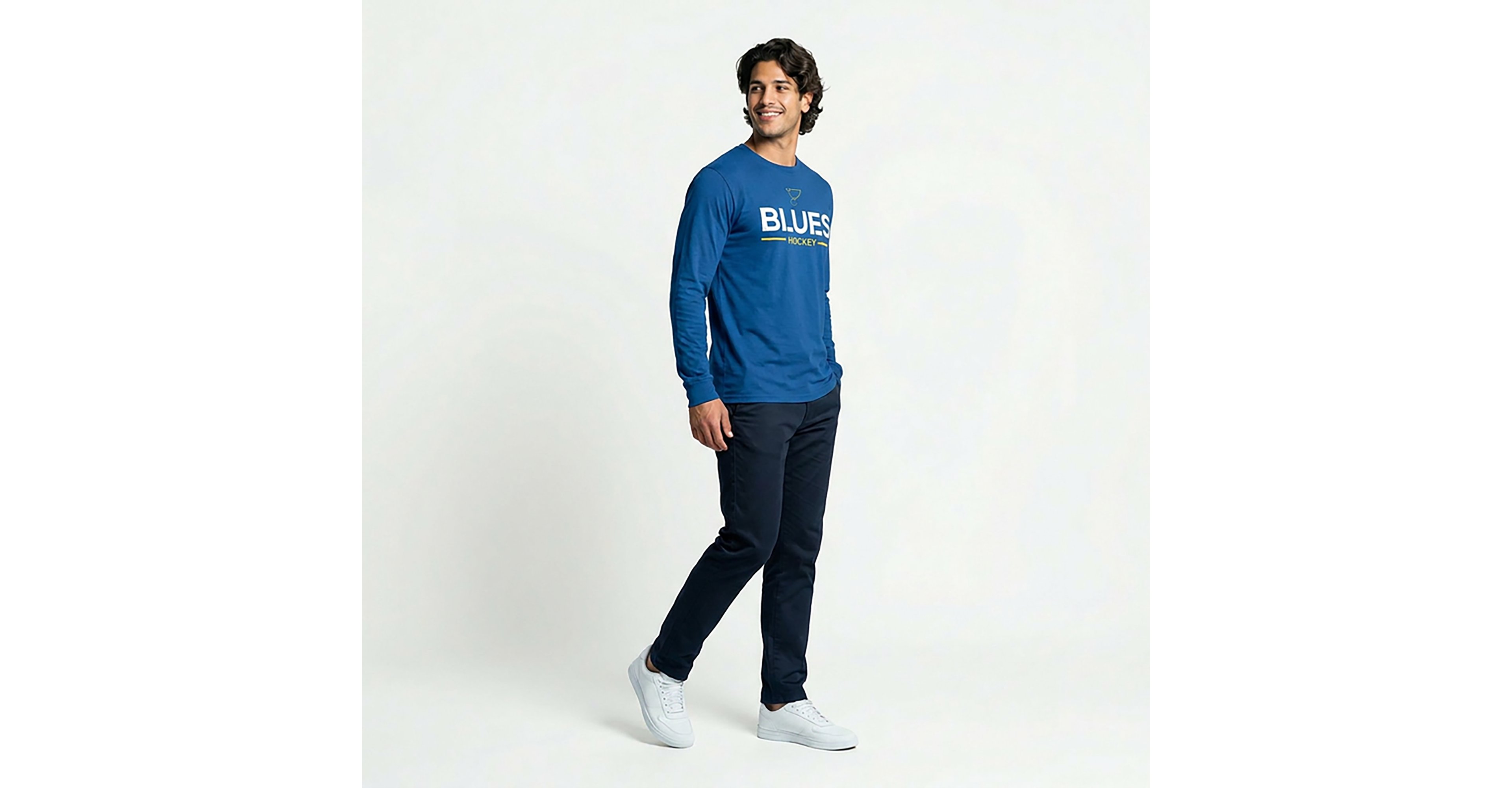Fanatics Men's Blues Authentic Pro Primary Long Sleeve T-shirt