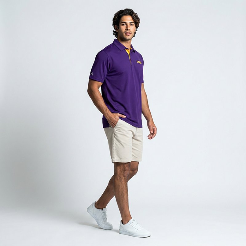 Antigua Men's Purple Lsu Tigers Era Polo Shirt - Purple