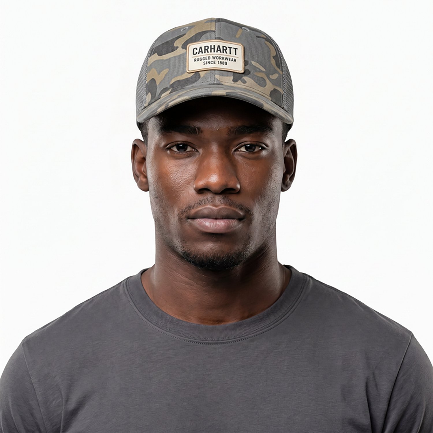Carhartt Men's Wool Mesh-Back Camo Logo Patch Cap