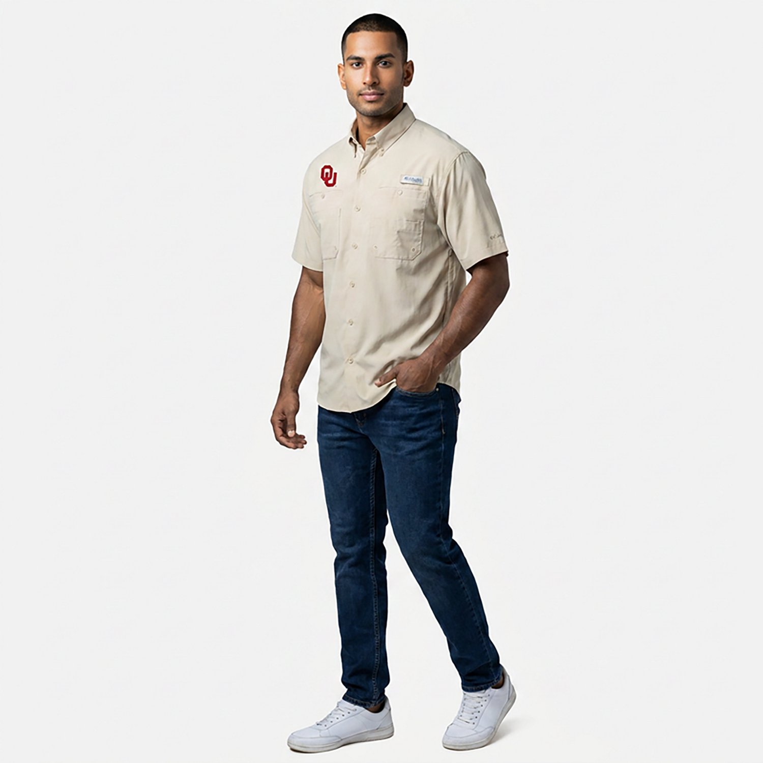 Columbia Sportswear Men's Oklahoma Sooners Collegiate PFG Tamiami Short Sleeve Shirt - view number 2