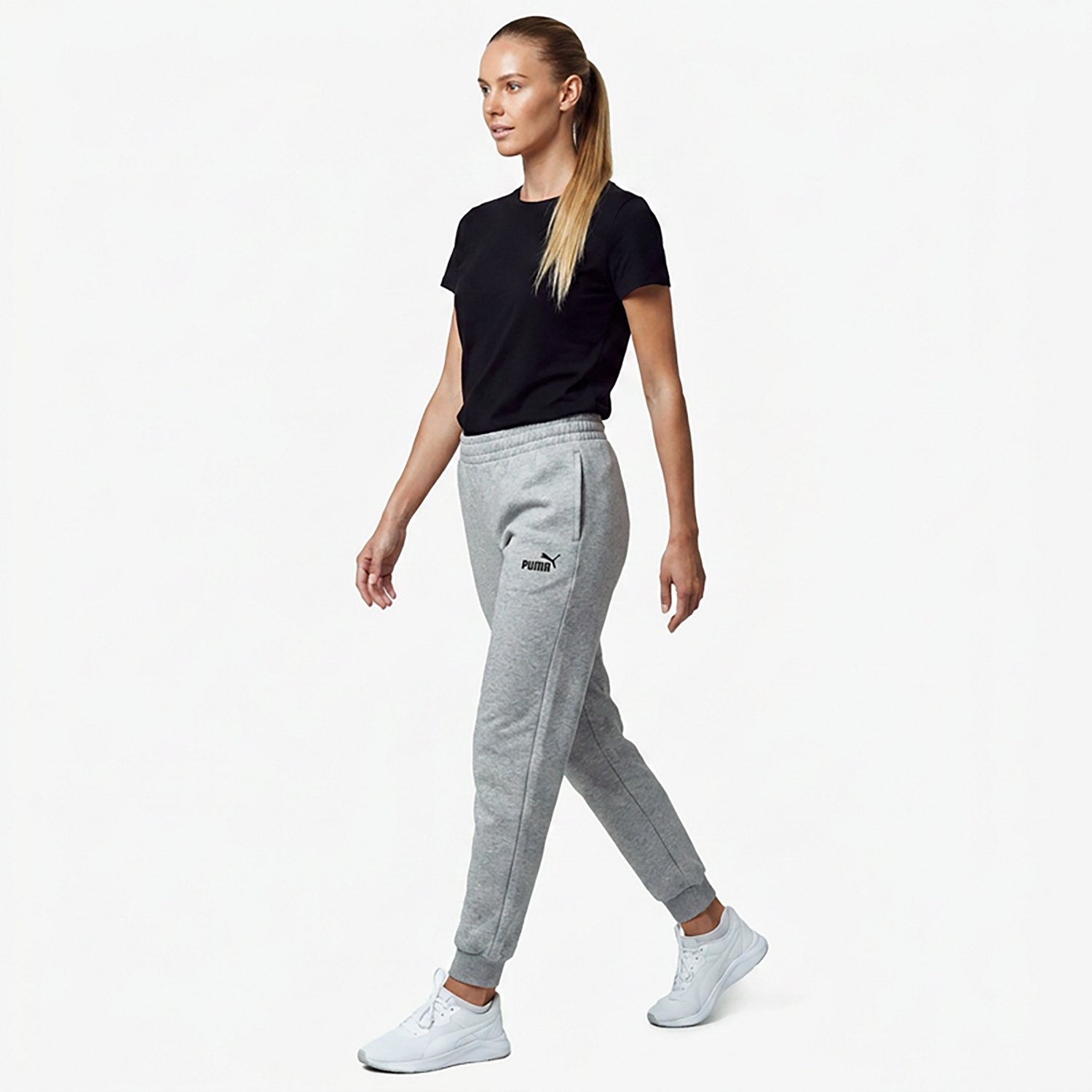 PUMA Women's Essential Small No. 1 Logo Comfort High-Waist Fleece Sweatpants