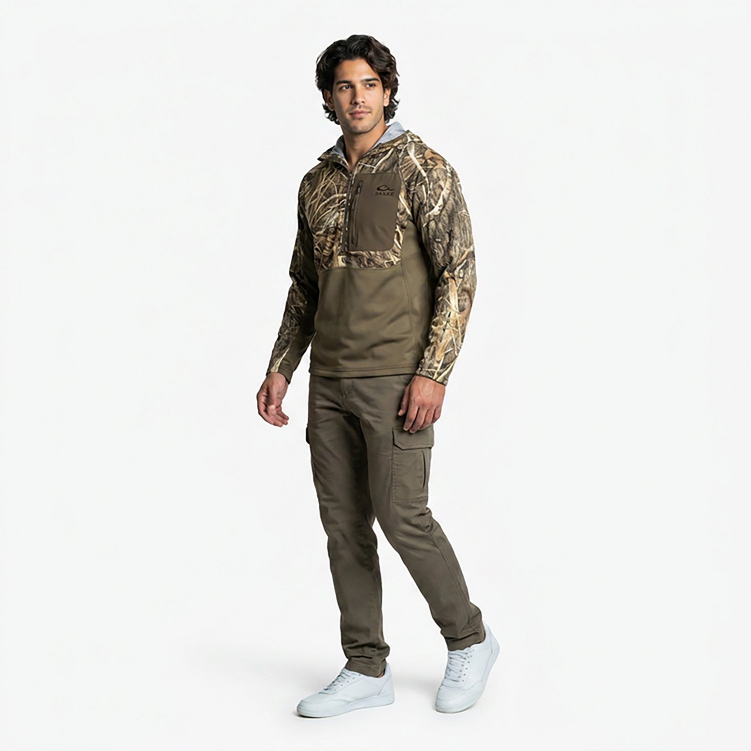 Drake Men's EST Performance 1/2 Zip Camo Hoodie - view number 3