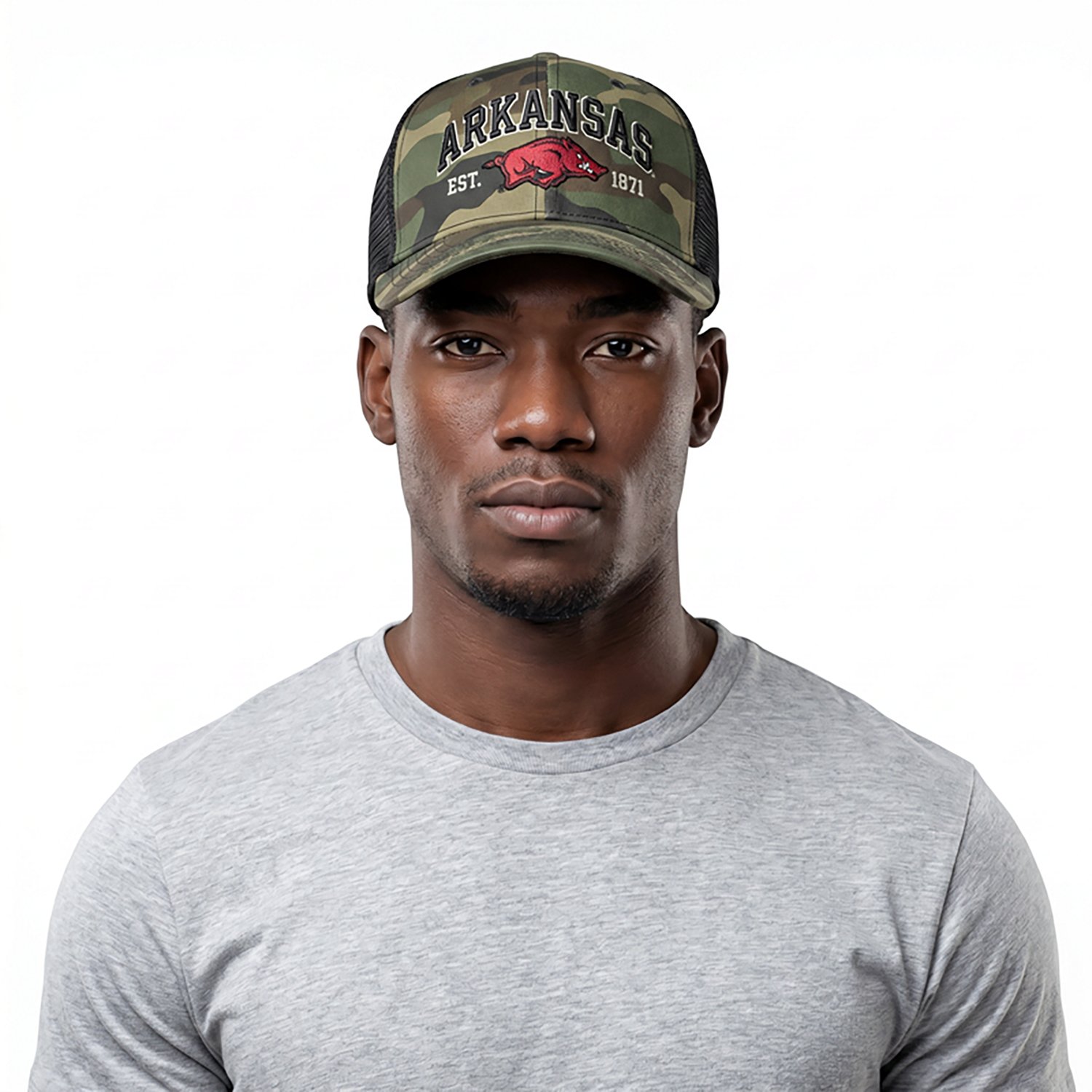Nike Men's University of Arkansas Military Rise Trucker Cap