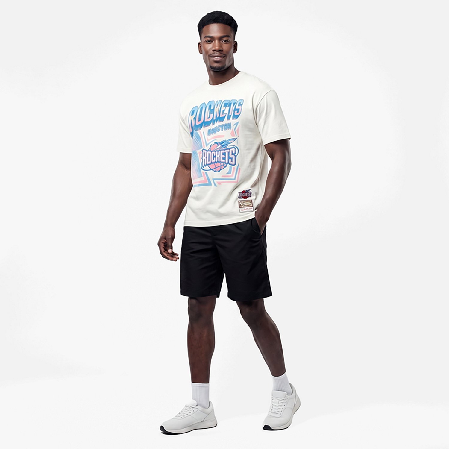 Mitchell & Ness Men’s Houston Rockets Sidewalk Stretch T-shirt - view number 3