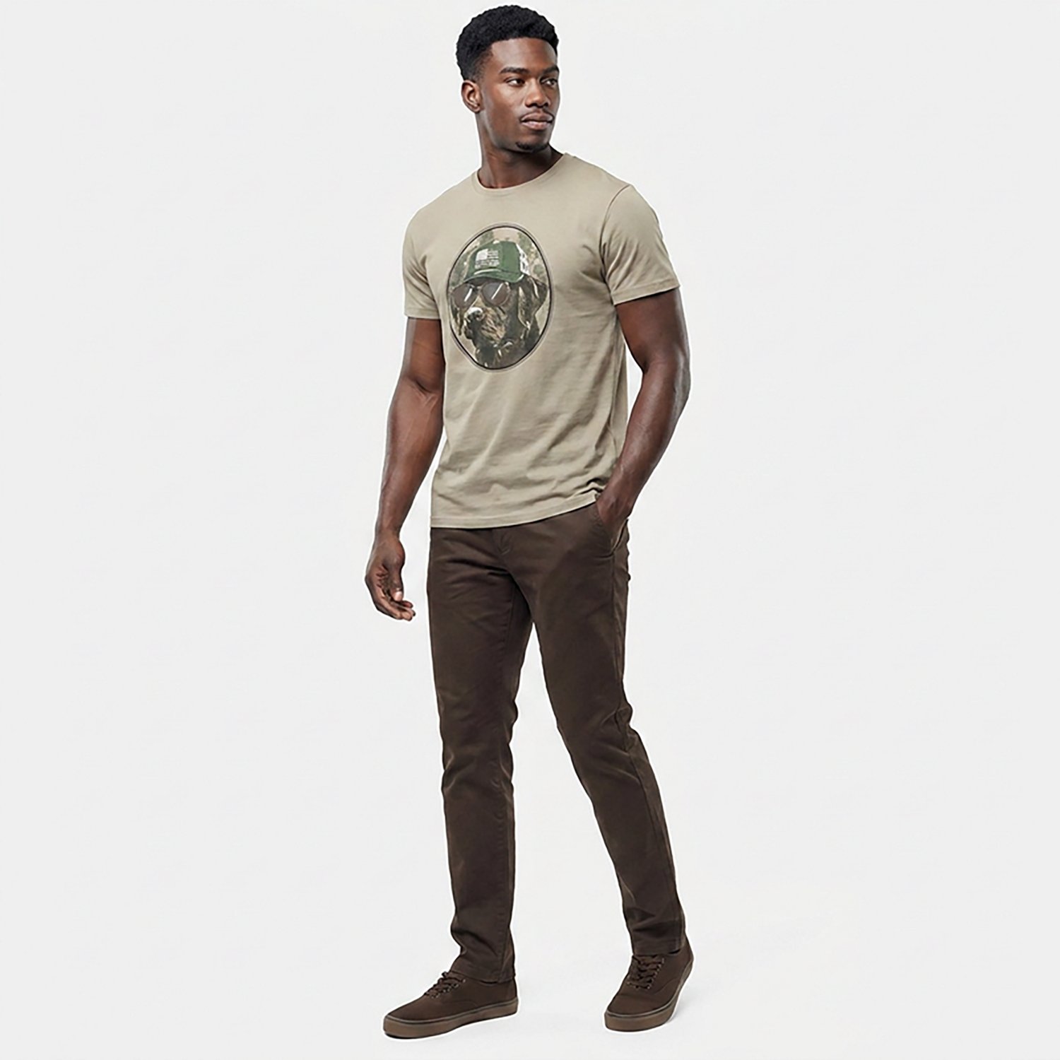 Academy Sports + Outdoors Men’s Hunting Dog with Glasses T-shirt - view number 3