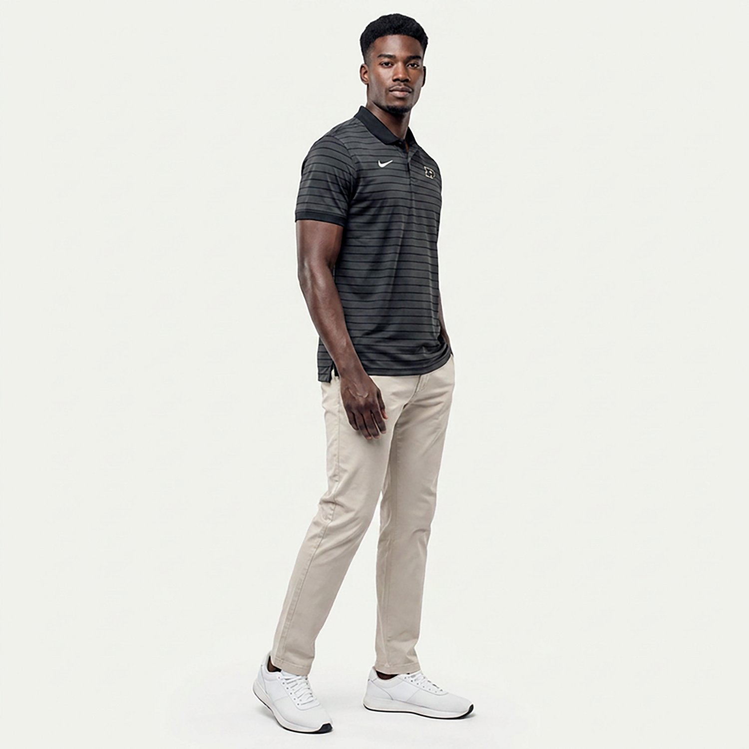 Nike Men's Purdue Dri Fit Stripe Victory Polo Shirt