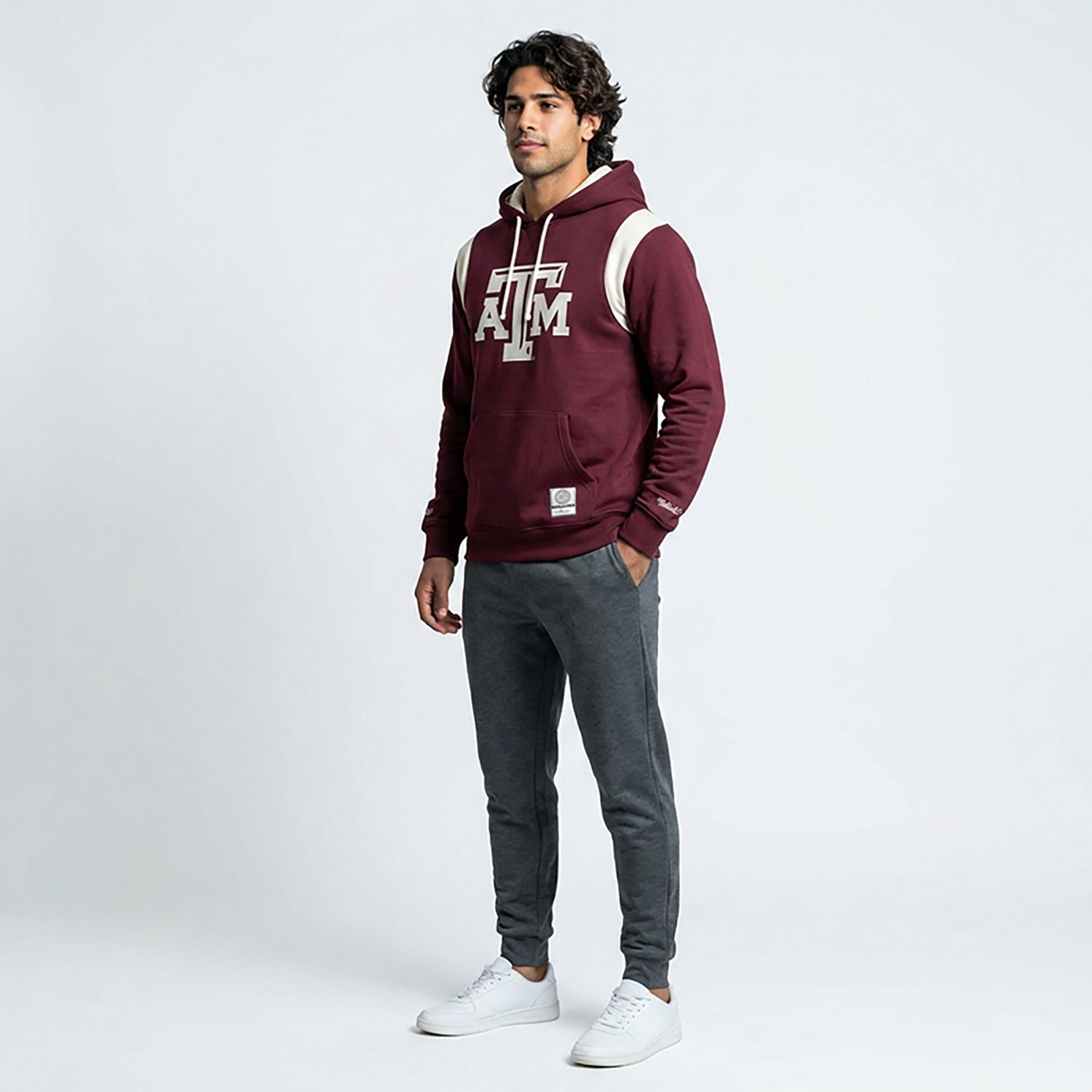 Mitchell & Ness Men's Texas A&M University Current Logo Thermal Lightweight Hoodie - view number 3