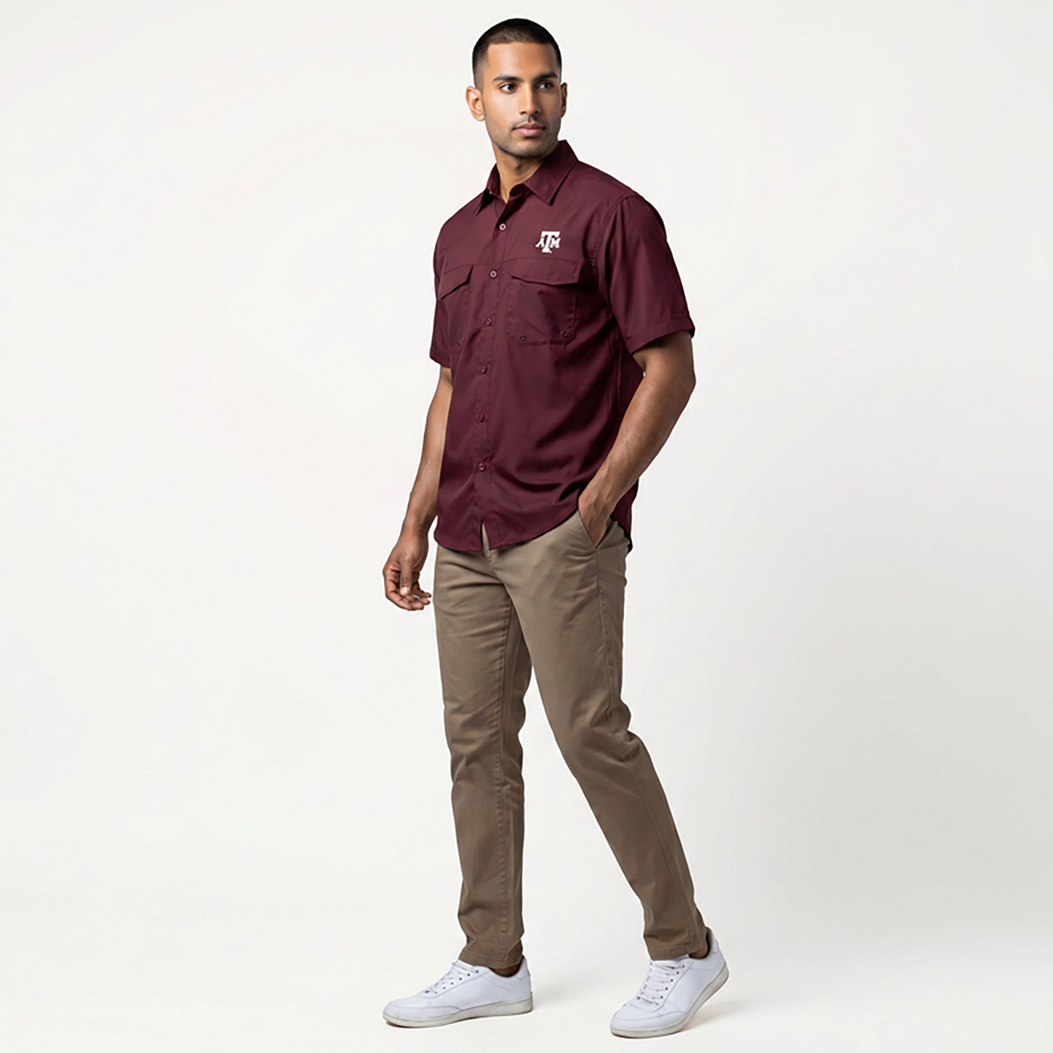 Antigua Men's Texas A&M Aggies Game Day Fishing Shirt - view number 2